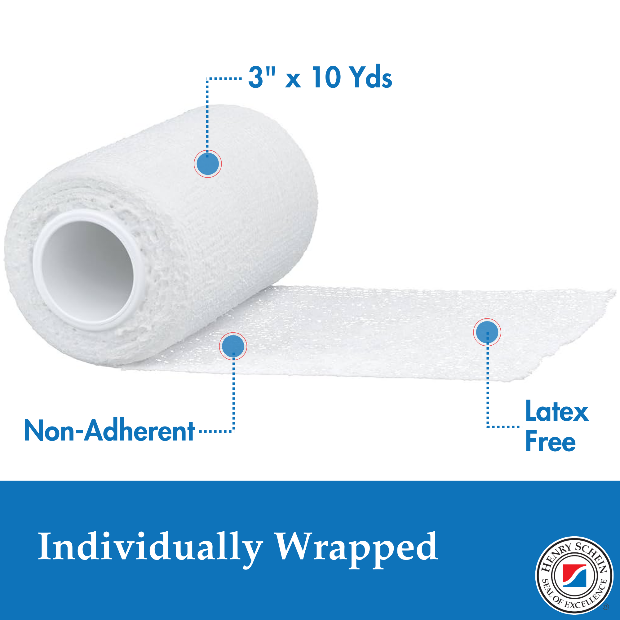 Henry Schein Unna Boot Bandage with Zinc Oxide – 3" x 10 yd – Soothing Compression Wrap for Venous Leg Ulcers, Edema, and Wound Care