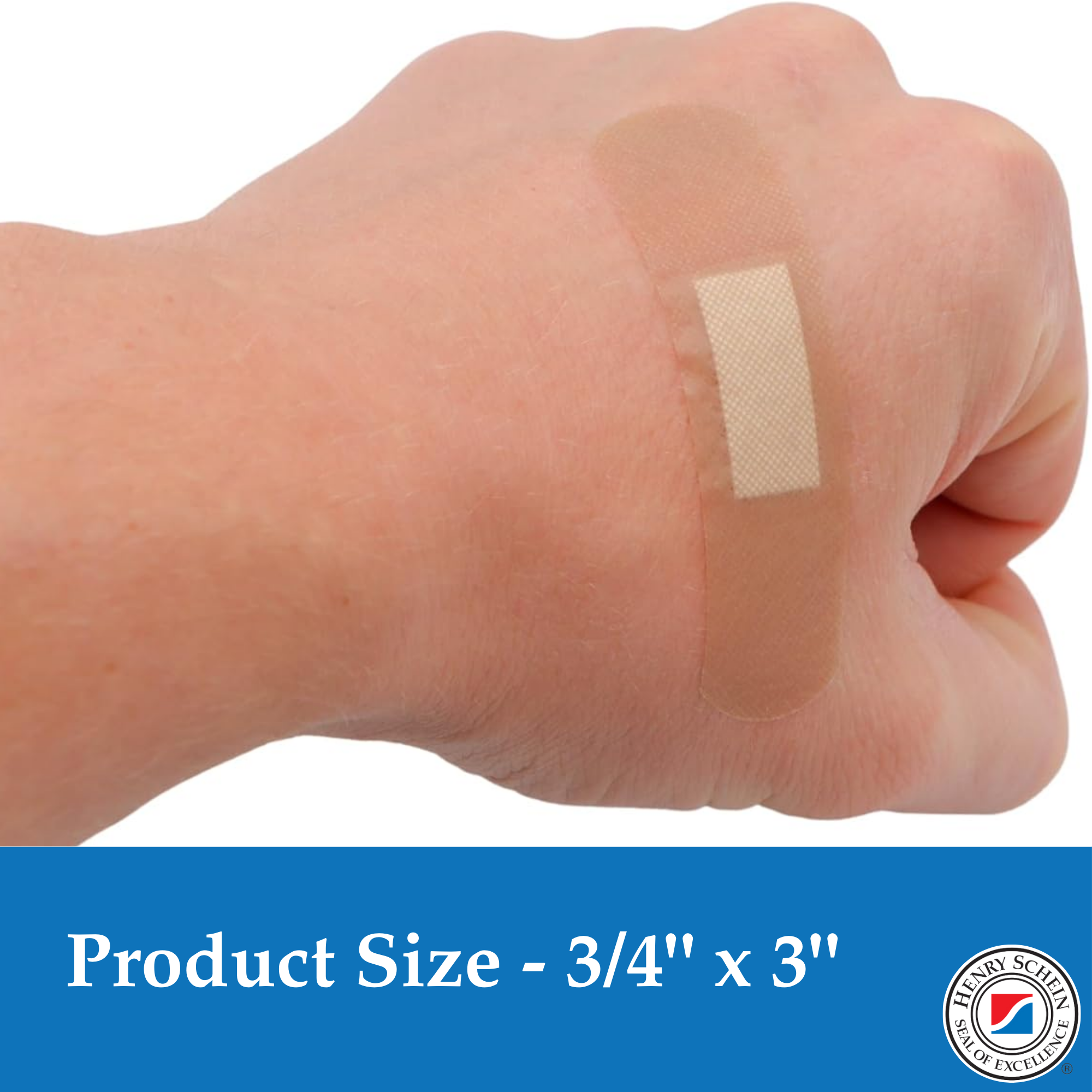 Henry Schein Sheer Adhesive Bandages, 3/4" x 3" Sterile Strips | Bulk Case of 1,500 (10 Packs of 150) | Breathable, Latex-Free First Aid Bandages for School Nurses, Offices & Businesses