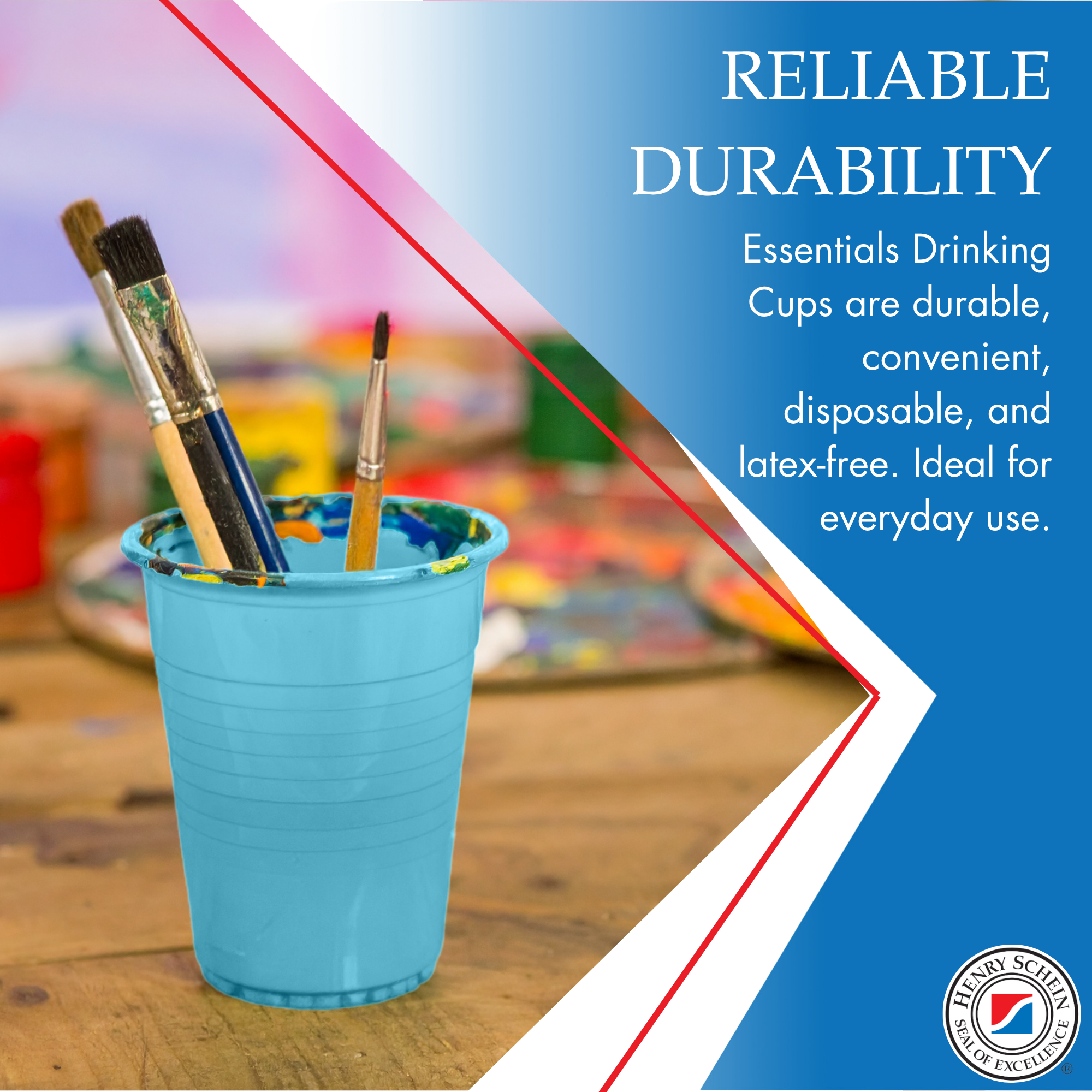 Essentials Healthcare Products Plastic Drinking Cups - Blue 5 oz Disoposable Cups for Cold Beverages, Parties, Office, or Medical Use - Durable & Convenient