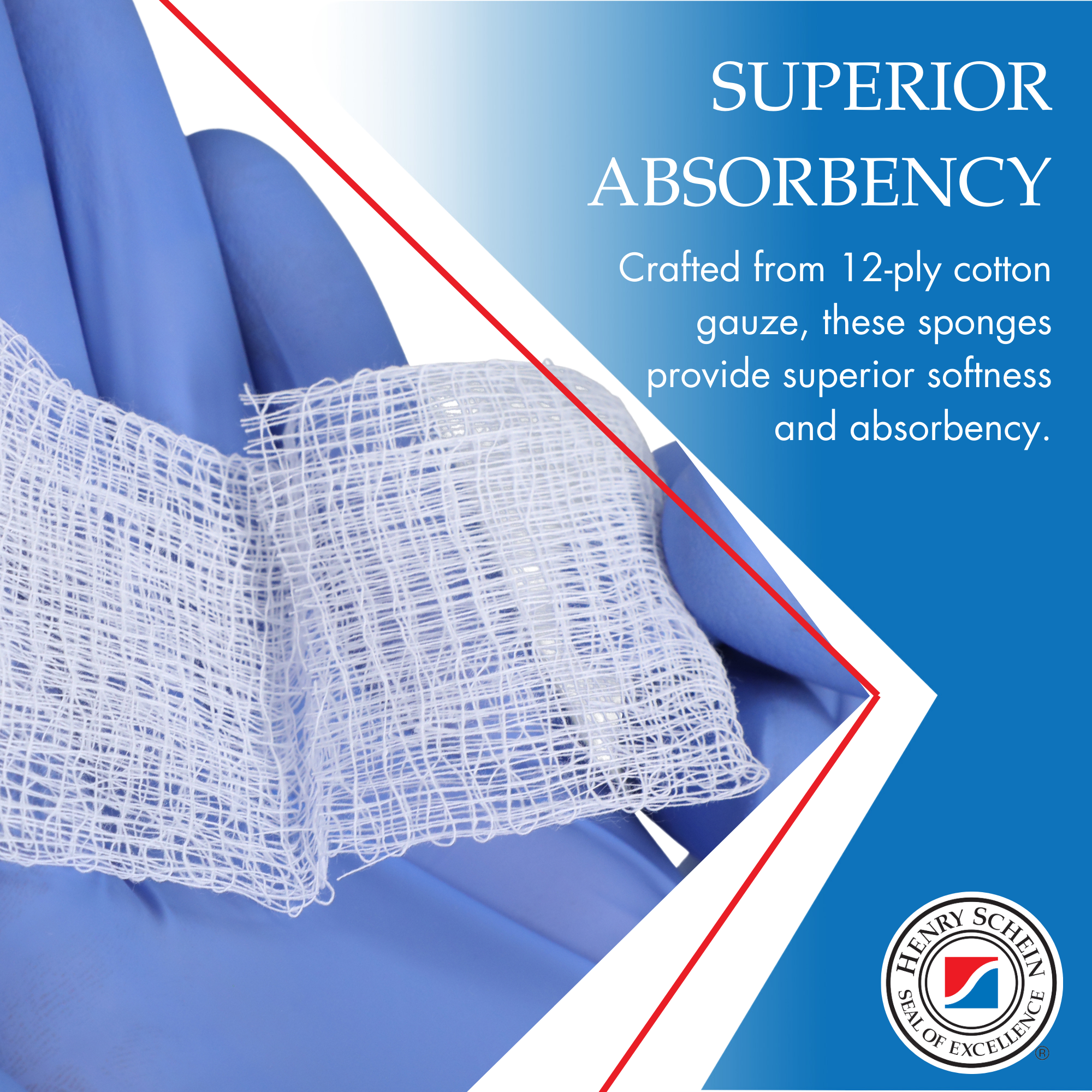 Henry Schein 100% Cotton Woven All-Gauze Sponge 2x2 12 Ply Non-Sterile Square for Wound Dressing Gauze Sponge-Pads for Wound Care & Home First Aid Kits, 200 / Pack