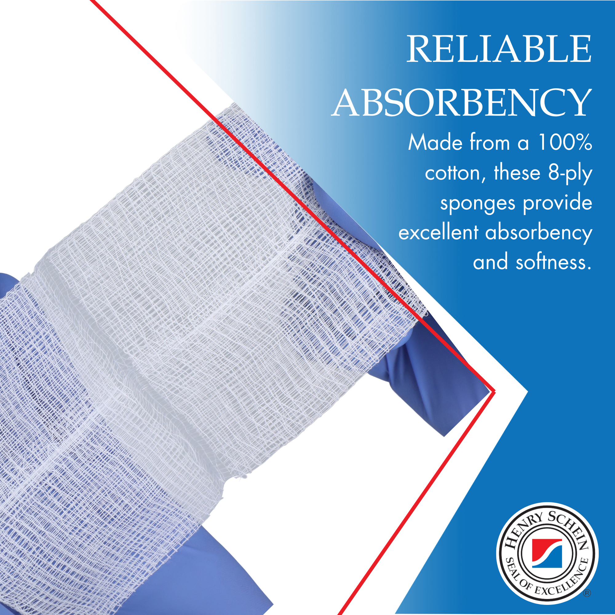 Henry Schein 200/Pack Non-Sterile Gauze Pads 4’’ x 4’’ for Wound Dressing Gauze Sponge-Pads for Wound Care - 8-Ply - 100% Cotton & Highly Absorbent