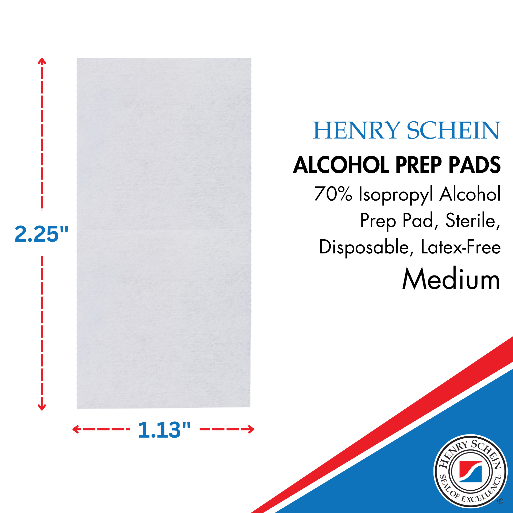 Henry Schein Alcohol Prep Pads - Medium, 2-ply, Sterile