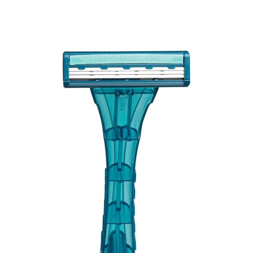 DawnMist Triple Play Personal Razor with Lubricating Strip Single Edge Triple Blade Teal DR3886