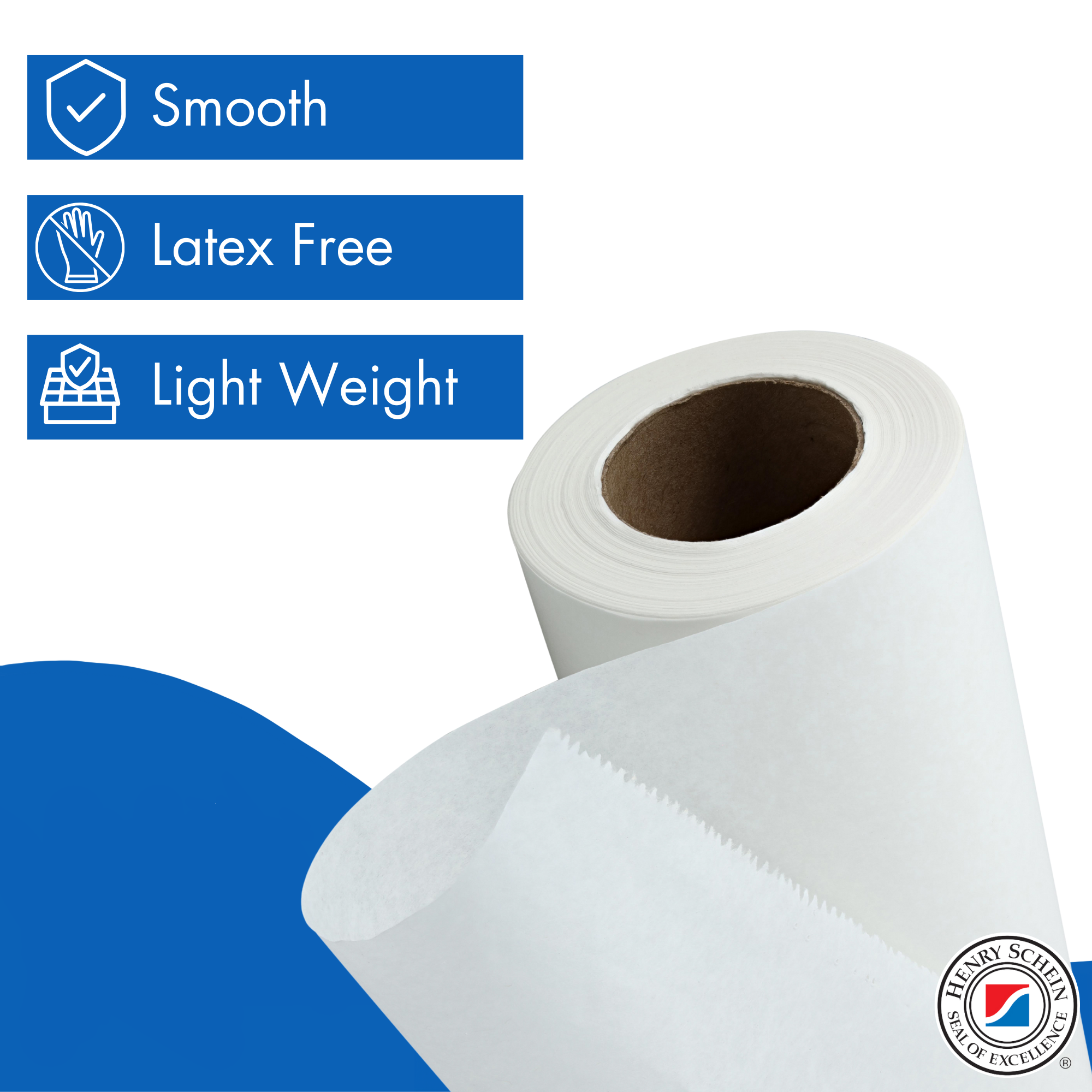 Henry Schein Medical Exam Table Paper Rolls – 18 in x 225 ft White Lightweight Smooth Disposable Bed Cover, Latex-Free for Medical, Dental, Spa, Diaper Changing, Patternmaking, and Crafts