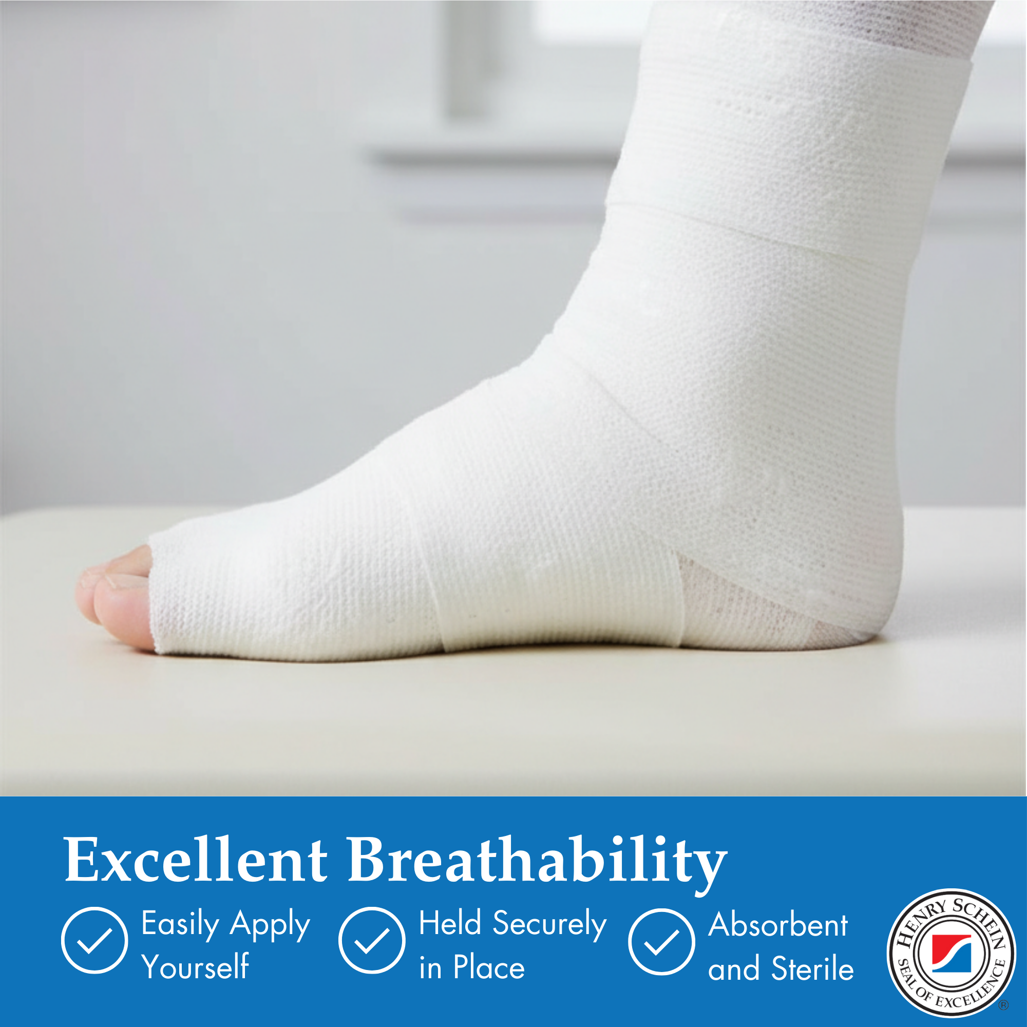 Henry Schein Unna Boot Bandage with Zinc Oxide – 3" x 10 yd – Soothing Compression Wrap for Venous Leg Ulcers, Edema, and Wound Care