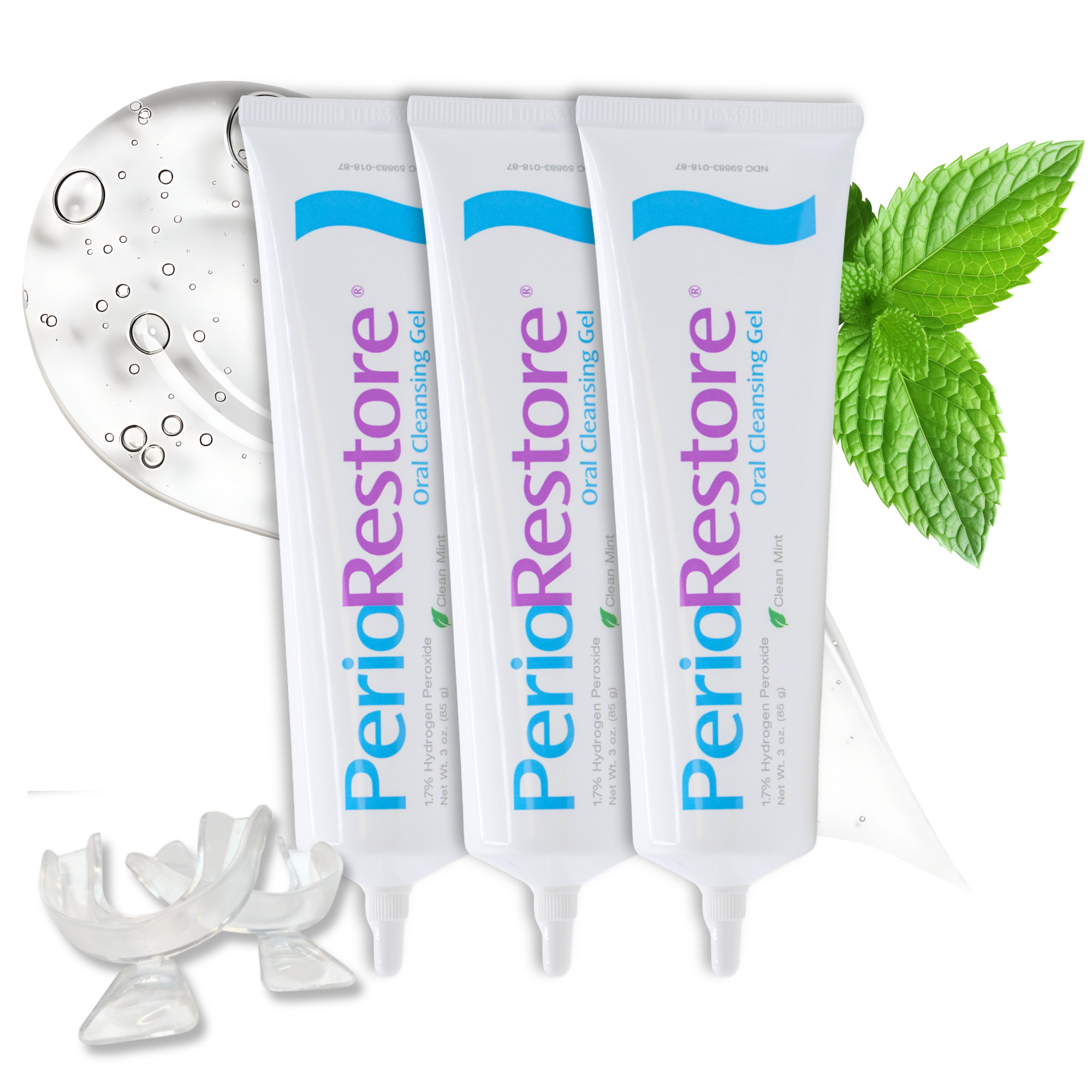 Perio Restore® Gel 3 Ounce Tube. 1.7% Hydrogen Peroxide Oral Cleansing Treatment Gel. Mint Flavor
