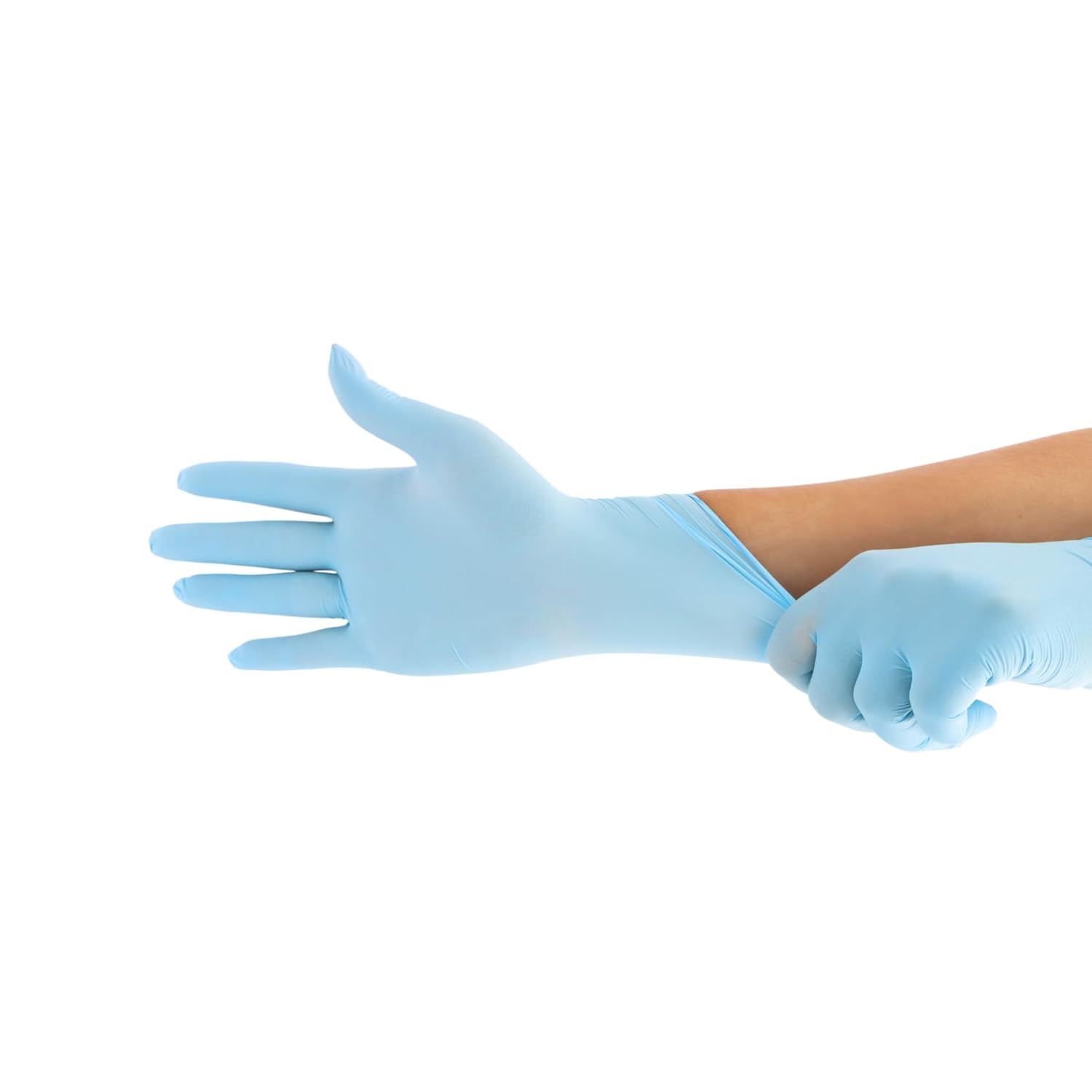 Criterion N300 Ice Blue Nitrile Exam Gloves – Sizes XS–XL, Chlorinated, Non-Sterile, Latex-Free – 300/Box (XS–L), 250/Box (XL)