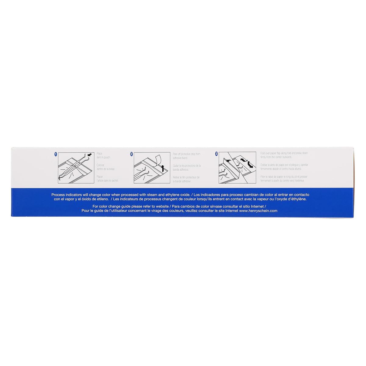 Henry Schein Self-Sealing Sterilization Pouches, Latex-Free, Built in Color Change Guide 4.25 in x 1n