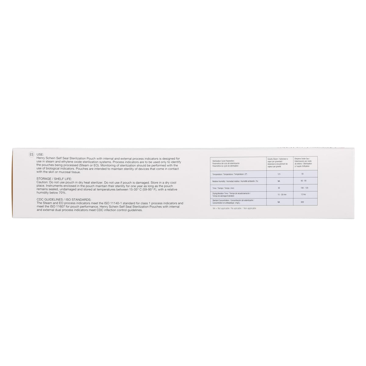 Henry Schein Self-Sealing Sterilization Pouches, Latex-Free, Built in Color Change Guide 4.25 in x 1n