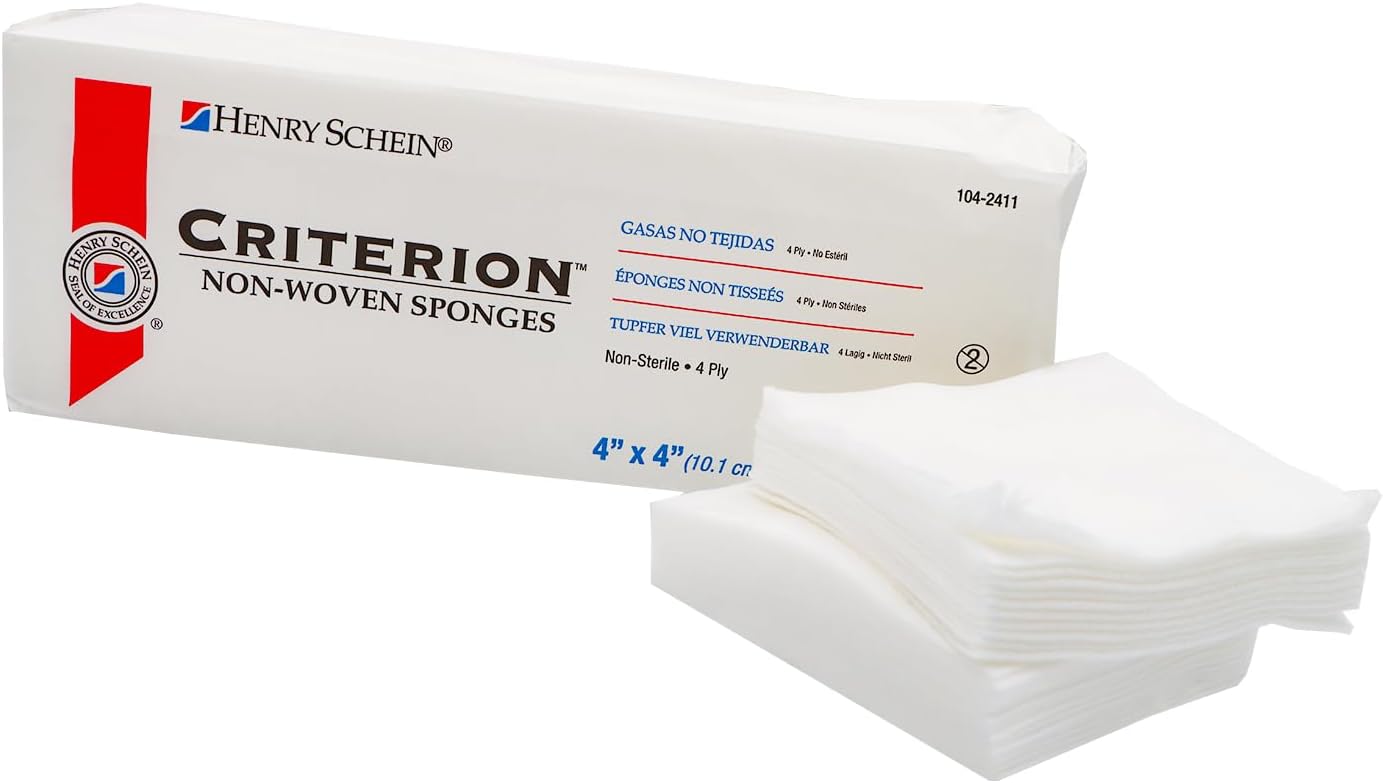 Henry Schein Rayon/Polyester Blend Non-Woven Sponges, 4 Ply Non-Sterile, 4-Ply, 200/Pack