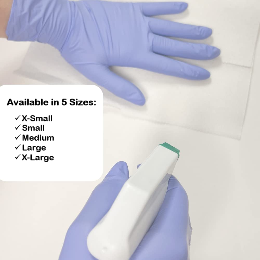 Essentials Healthcare Products Nitrile Powder-Free Examination Gloves, Latex-Free, Periwinkle