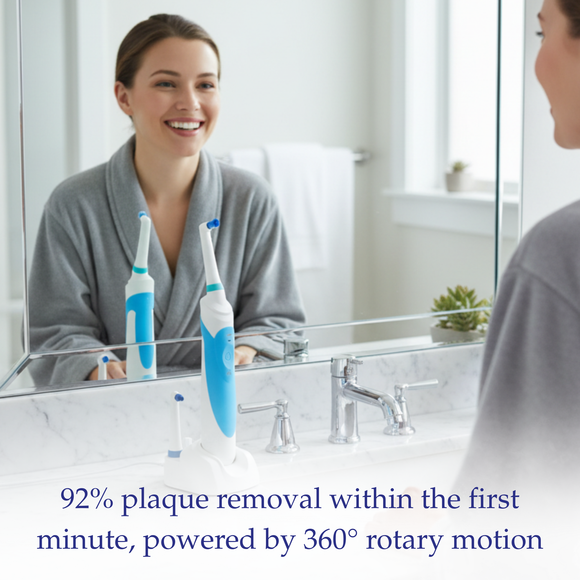 Rotadent ProCare Professional Rotary Toothbrush with Dock Charger, 2 Brush Heads Included and 1 Year Warranty Through Manufactuer