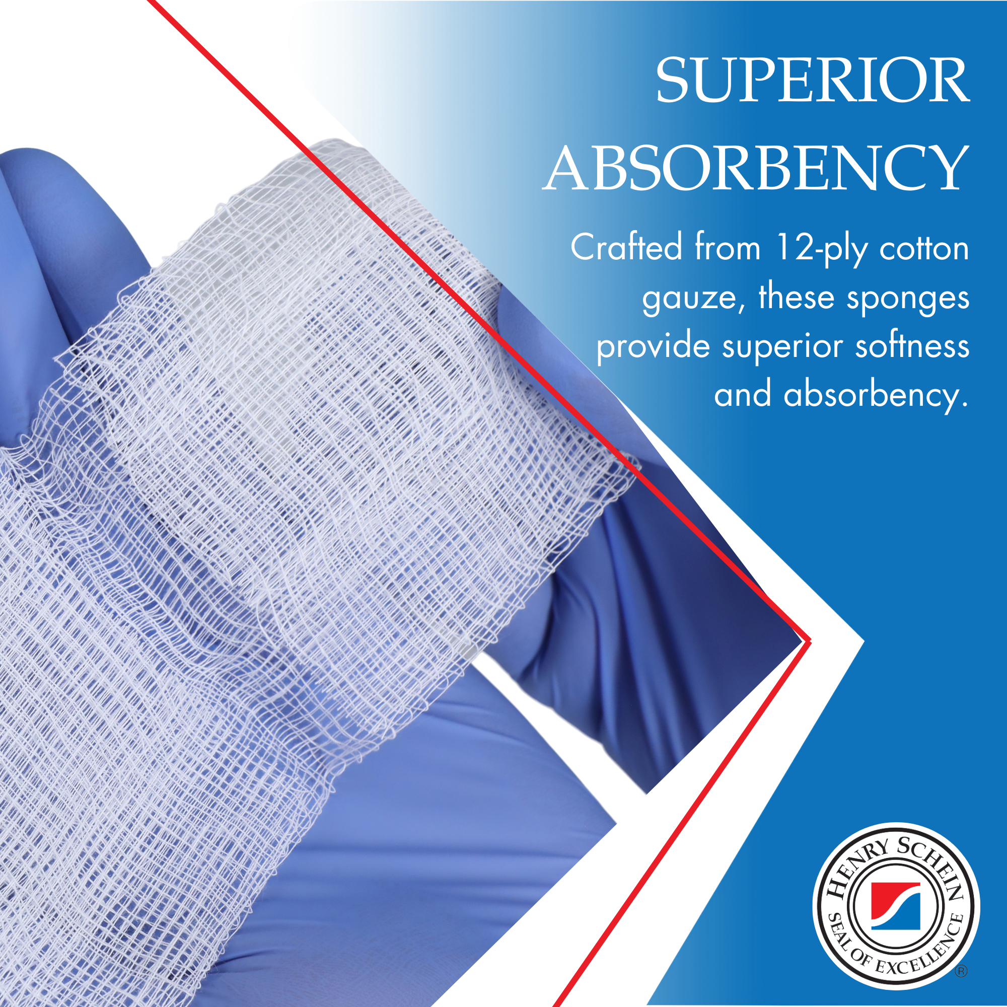 Henry Schein 200-Pack Non-Sterile Gauze Pads 3’’ x 3’’ for Wound Dressing Gauze Sponge-Pads for Wound Care,100% Cotton & Highly Absorbent
