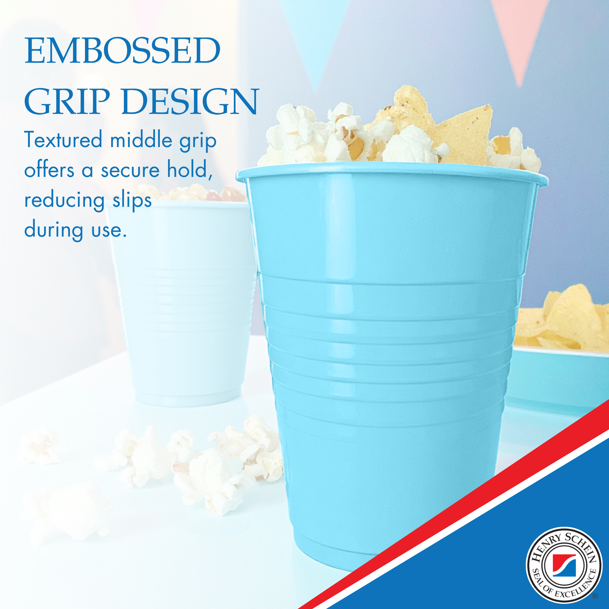 Essentials Healthcare Products Plastic Drinking Cups - Blue 5 oz Disoposable Cups for Cold Beverages, Parties, Office, or Medical Use - Durable & Convenient