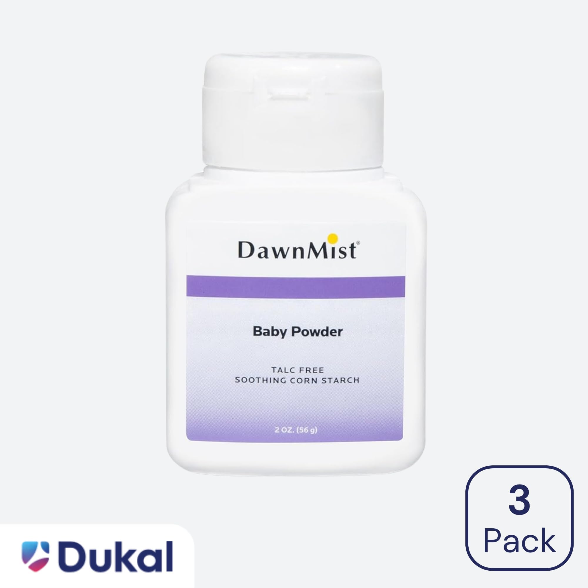 Dawnmist Baby Powder with Cornstarch – 2 oz – Talc-Free, Gentle Formula for Soft Skin and Diaper Rash Relief