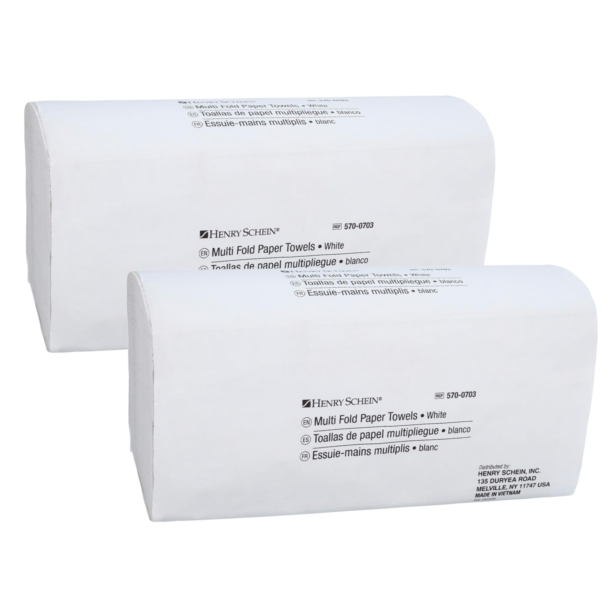 Henry Schein Multifold Paper Towels (570-0703) with Fast-Drying Absorbency Pockets, 16 Packs/Case, 250 Multifold Towels/Pack, White