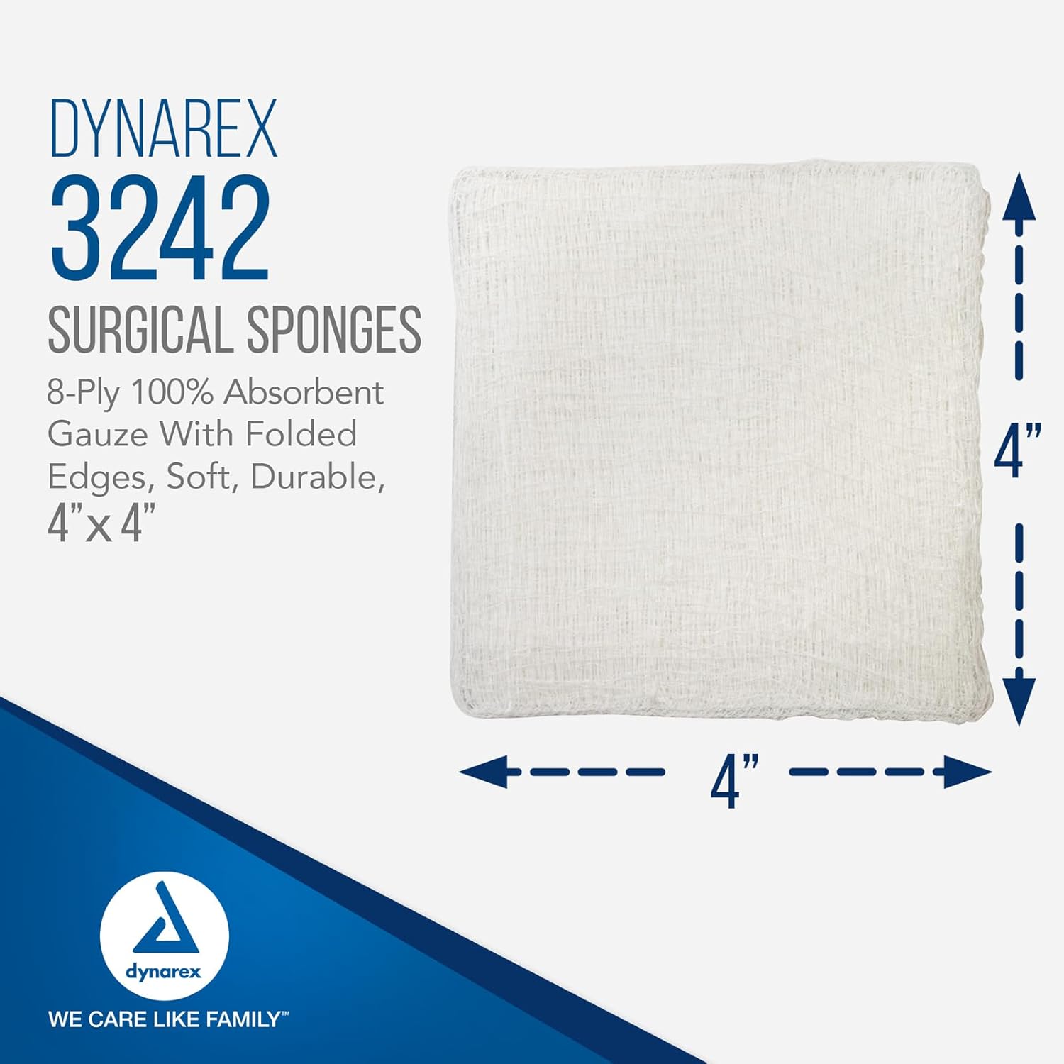 Dynarex 3242 Non-Sterile Gauze Sponge, 4" x 4"