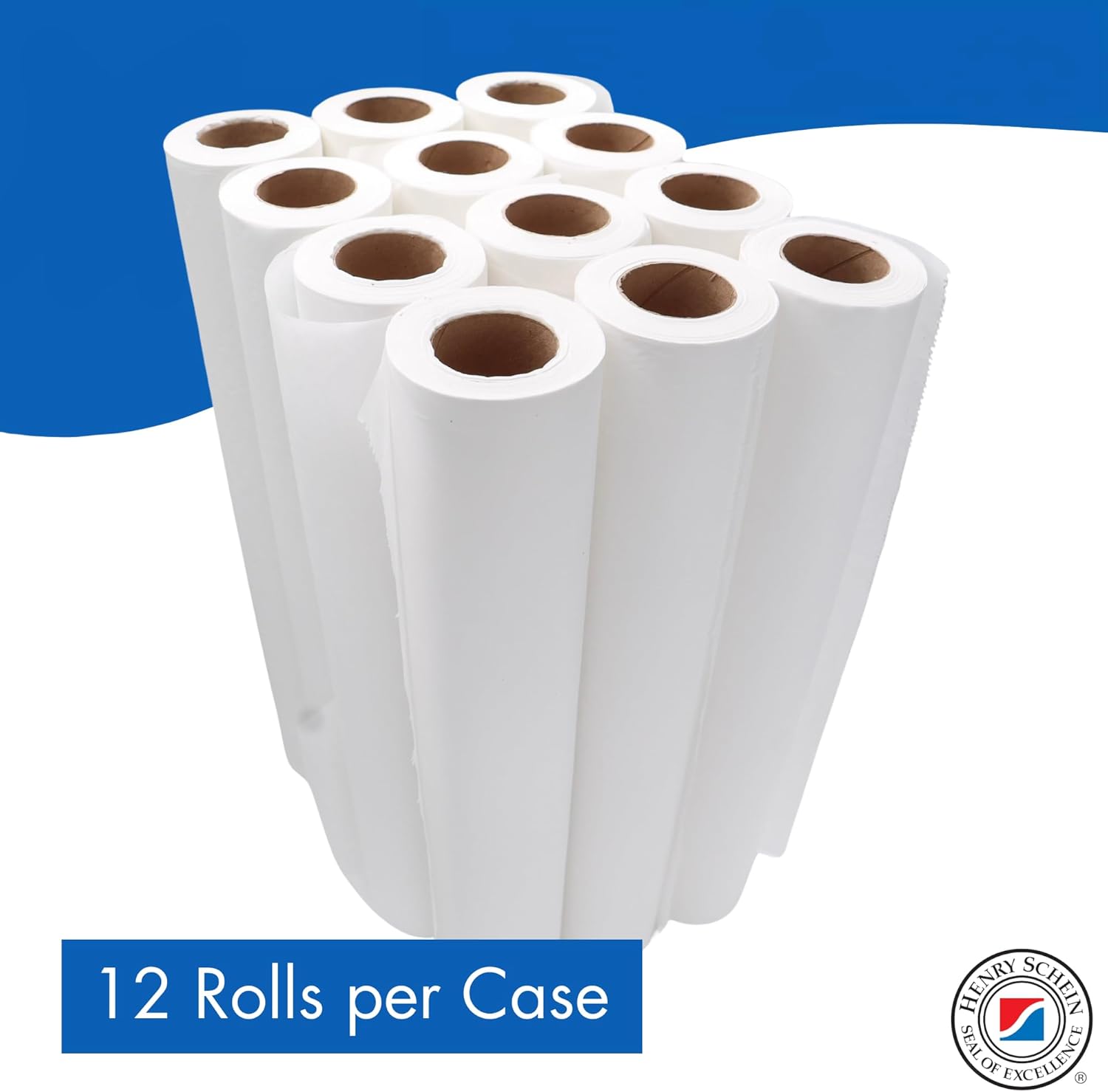 Henry Schein Medical Exam Table Paper Rolls – 21 in x 225 ft White Smooth Standard Disposable Bed Cover, Latex-Free for Medical, Dental, Spa, Diaper Changing, Patternmaking, and Crafts