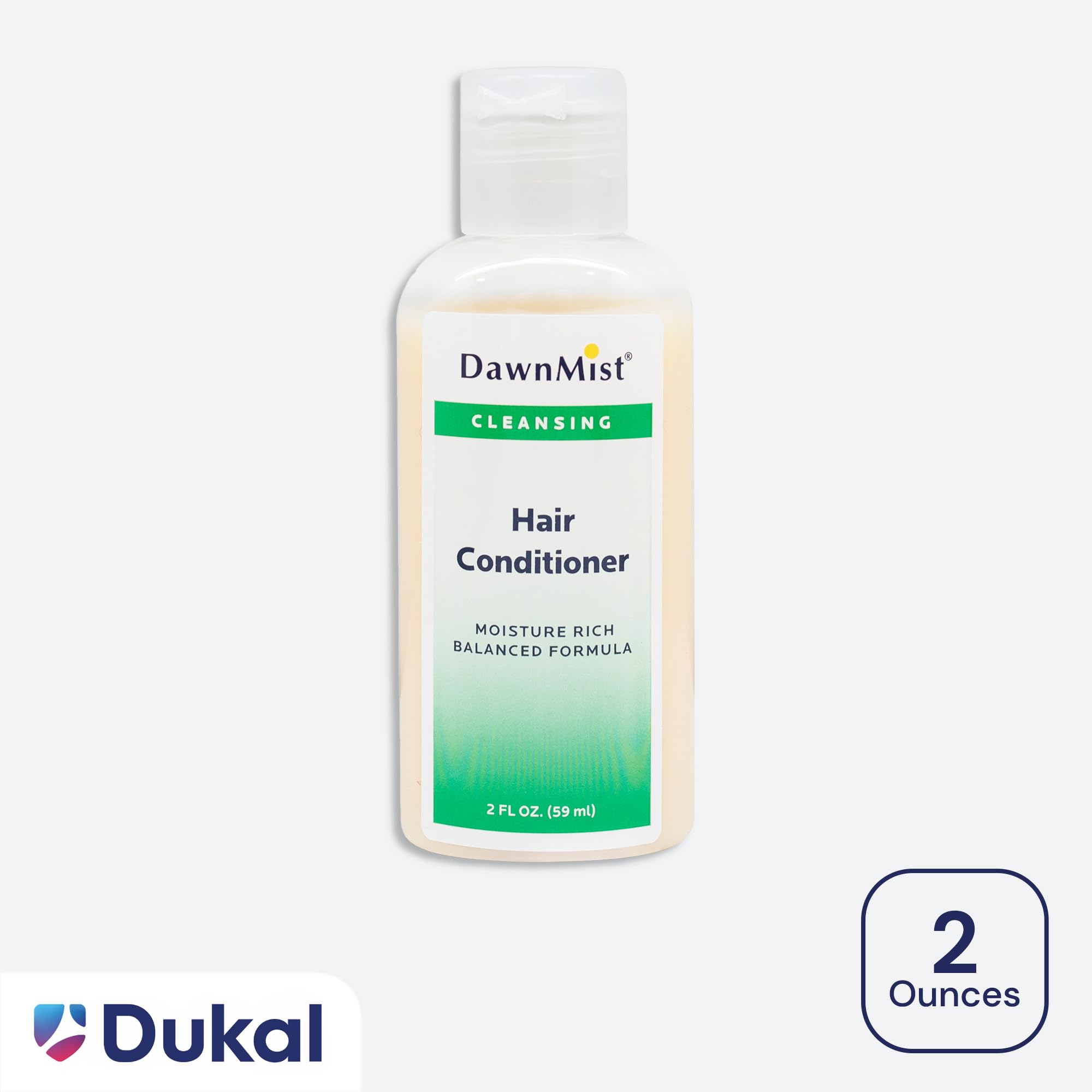 DawnMist Dukal Hair Conditioner 2 oz Bottles with Flip Caps Bulk Travel-Size Hotel Amenities for Hospitality, Guest Rooms, Gyms, and More