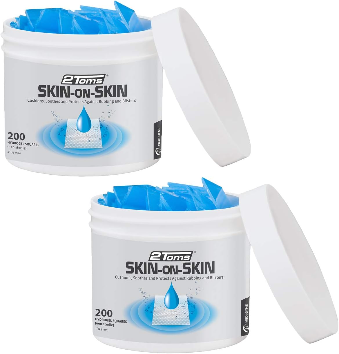 2Toms Skin-On-Skin Hydrogel Circles for Blisters, Chafing, Stings, Irritations, and Skin Pain Relief, 48 3-inch circles