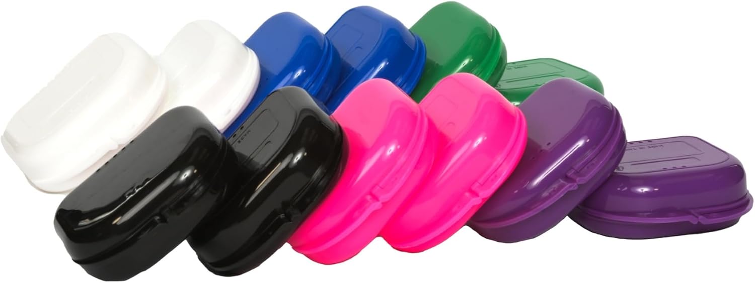 Henry Schein Retainer Boxes, Pack of 12, Assorted Colors, Super Tuff