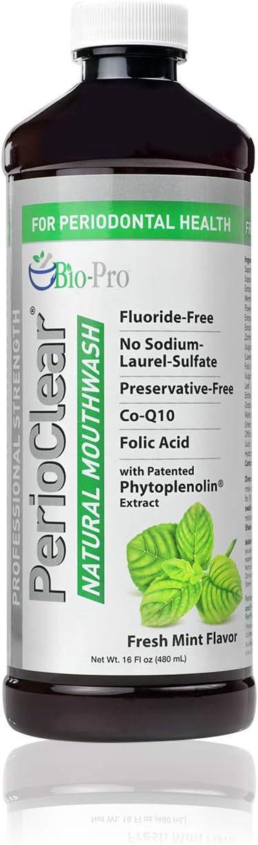 PerioClear Alcohol Free Mouthwash 16oz | Naturally Whitens Teeth | Freshens Breath | Removes Plaque | Minimizes Dry Mouth