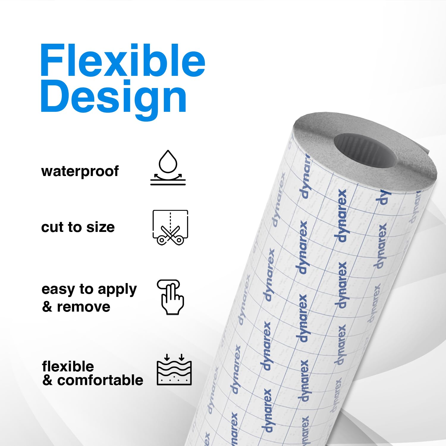 Dynarex Dürma+ View Guard Transparent Film Dressing Roll - Tattoo Aftercare Bandage, Flexible Wrap for Skin Protection, Waterproof Breathable, 6" x 11 yd (Packaging May Vary)
