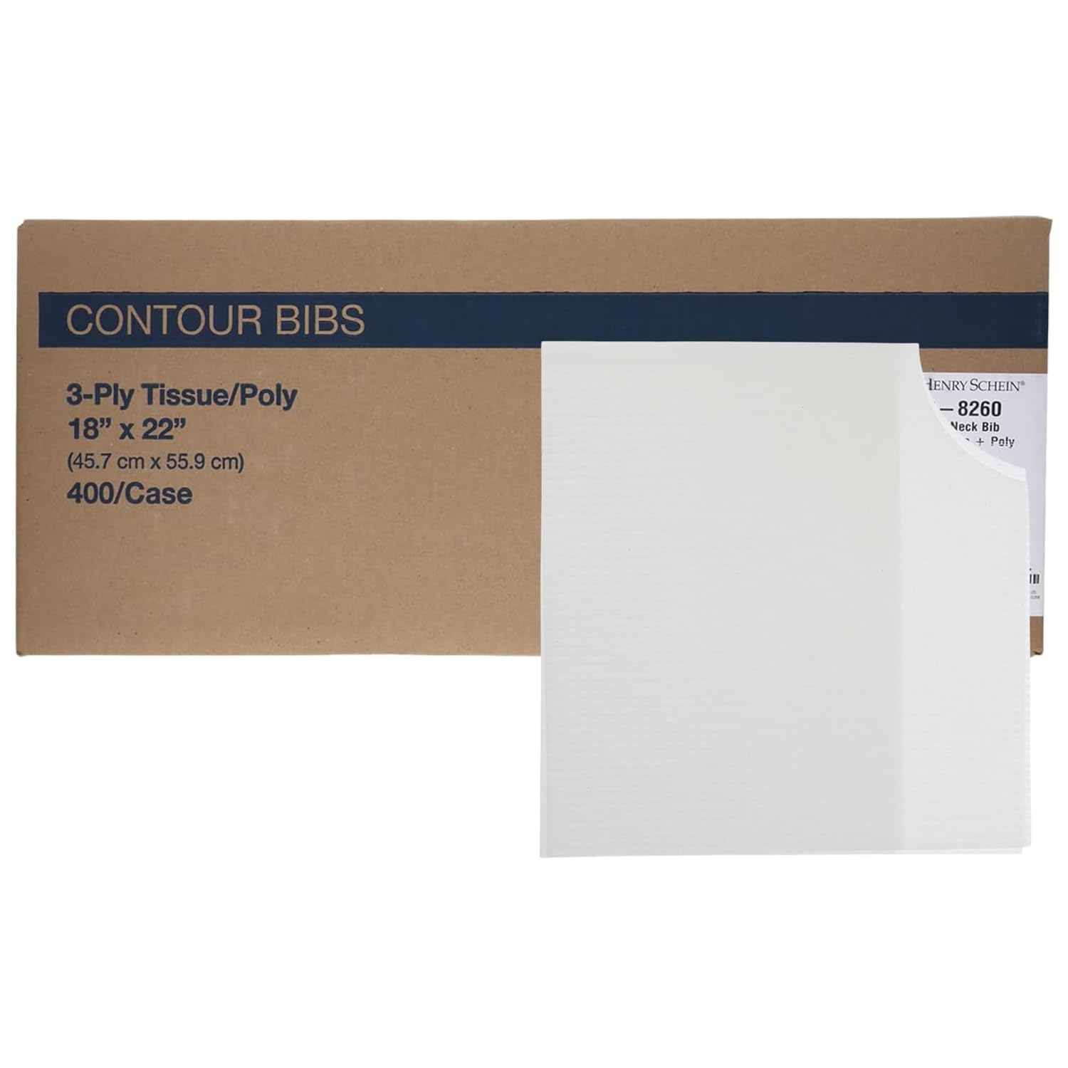 Patient Bibs – 18" x 22", – Tissue with Poly Backing, Disposable – Waterproof, Durable Protection for Dental, Medical, or Salon Use – 400 per Case