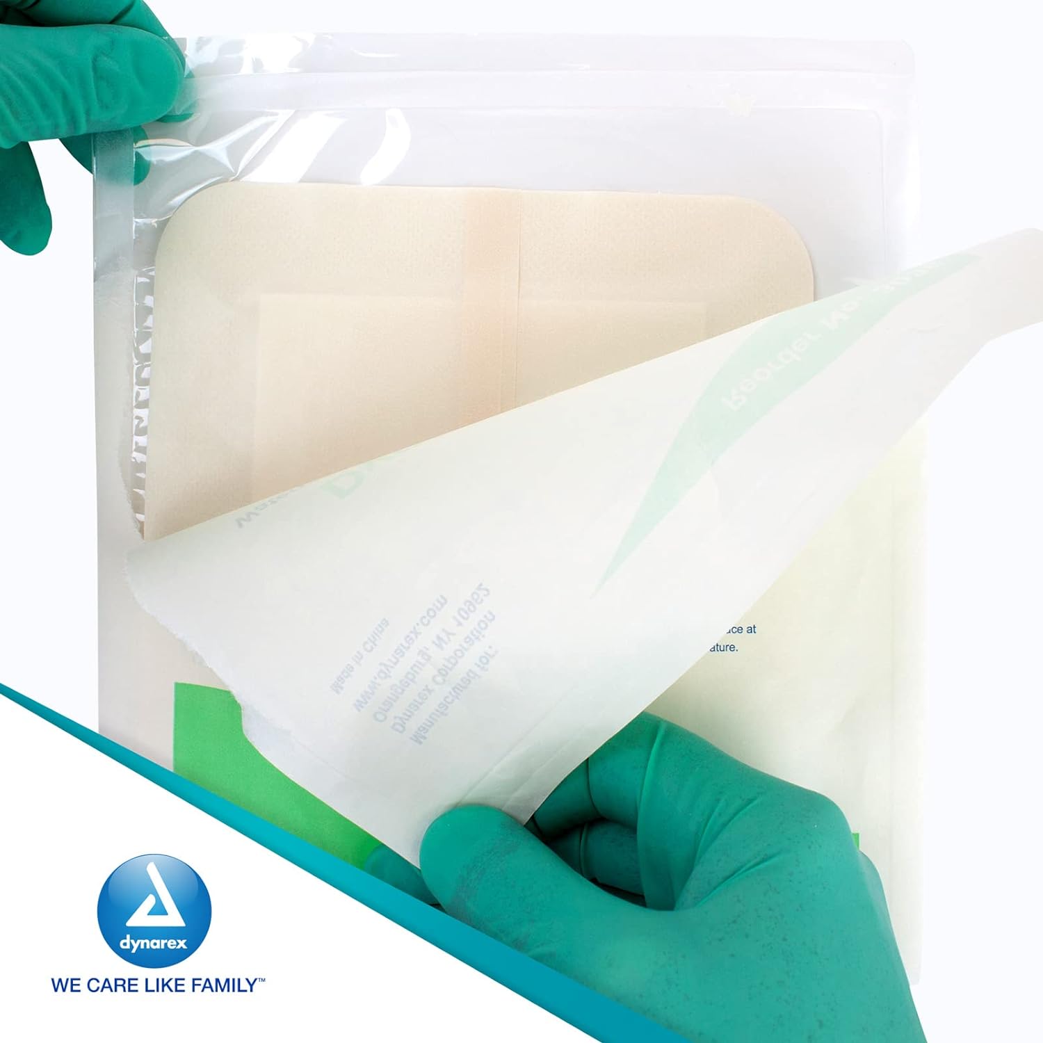 Dynarex 3036 DynaGuard Waterproof Dressing, Sterile, Four-Layer Composite Dressing, 6" x 6", Pack of 10