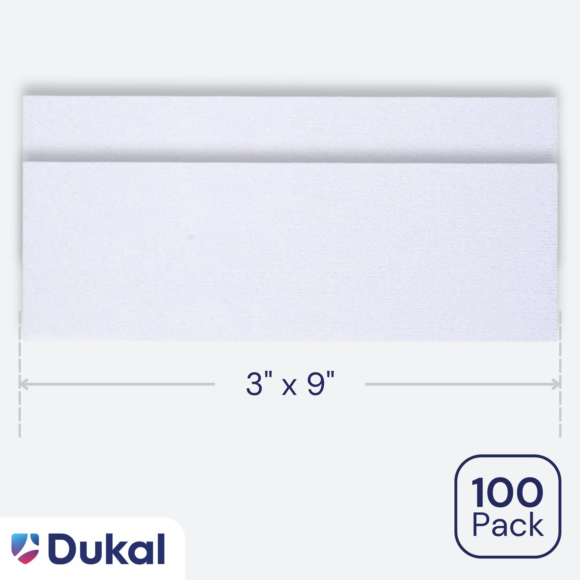 Dukal Non-Woven Waxing Strips – 3" x 9", 100 per Pack – Professional Hair Removal Strips for Face & Body, Disposable, Lint-Free, Spa & Salon Use