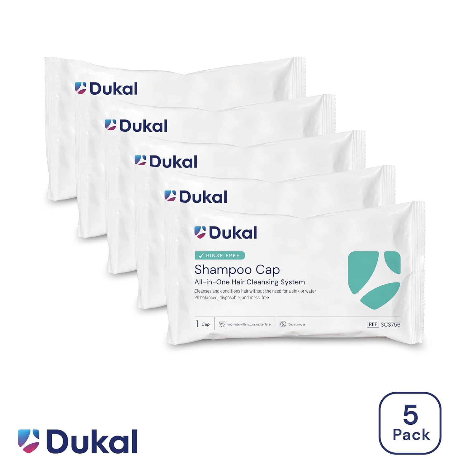 Dukal Rinse-Free Shampoo All-in-One Hair Cleansing System – No-Water Hair Cleanser & Conditioner – Soothing, Sanitary, pH Balanced