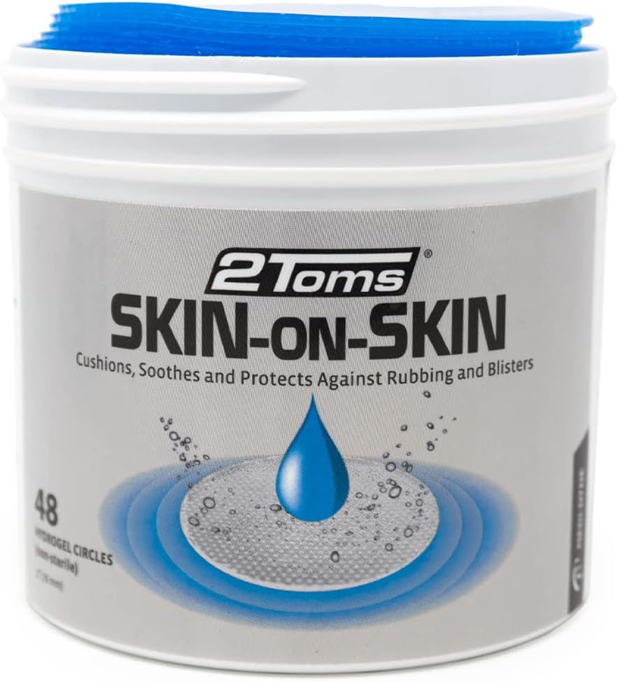2Toms Skin-On-Skin Hydrogel Circles for Blisters, Chafing, Stings, Irritations, and Skin Pain Relief, 48 3-inch circles
