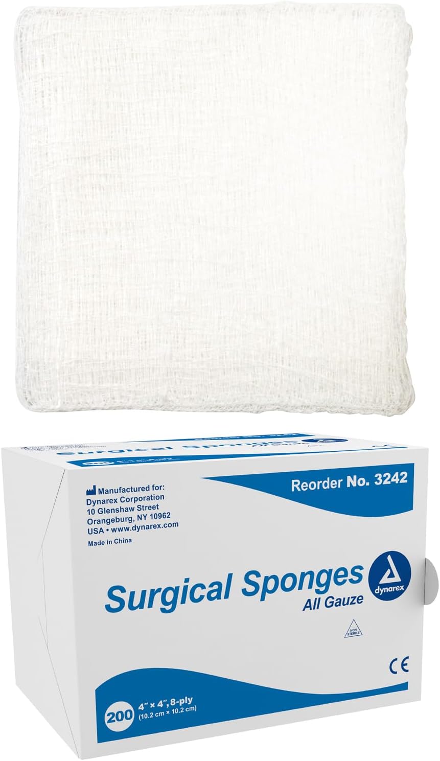 Dynarex 3242 Non-Sterile Gauze Sponge, 4" x 4"