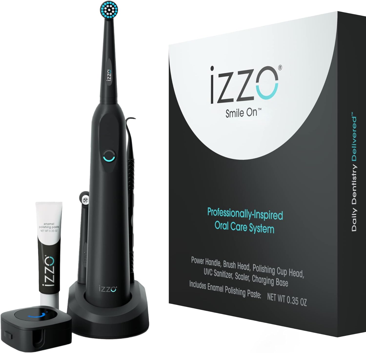 izzo Oral Care Kit, Electric Toothbrush, Teeth Whitener, Polisher Head, UV Cleaner and Scaler