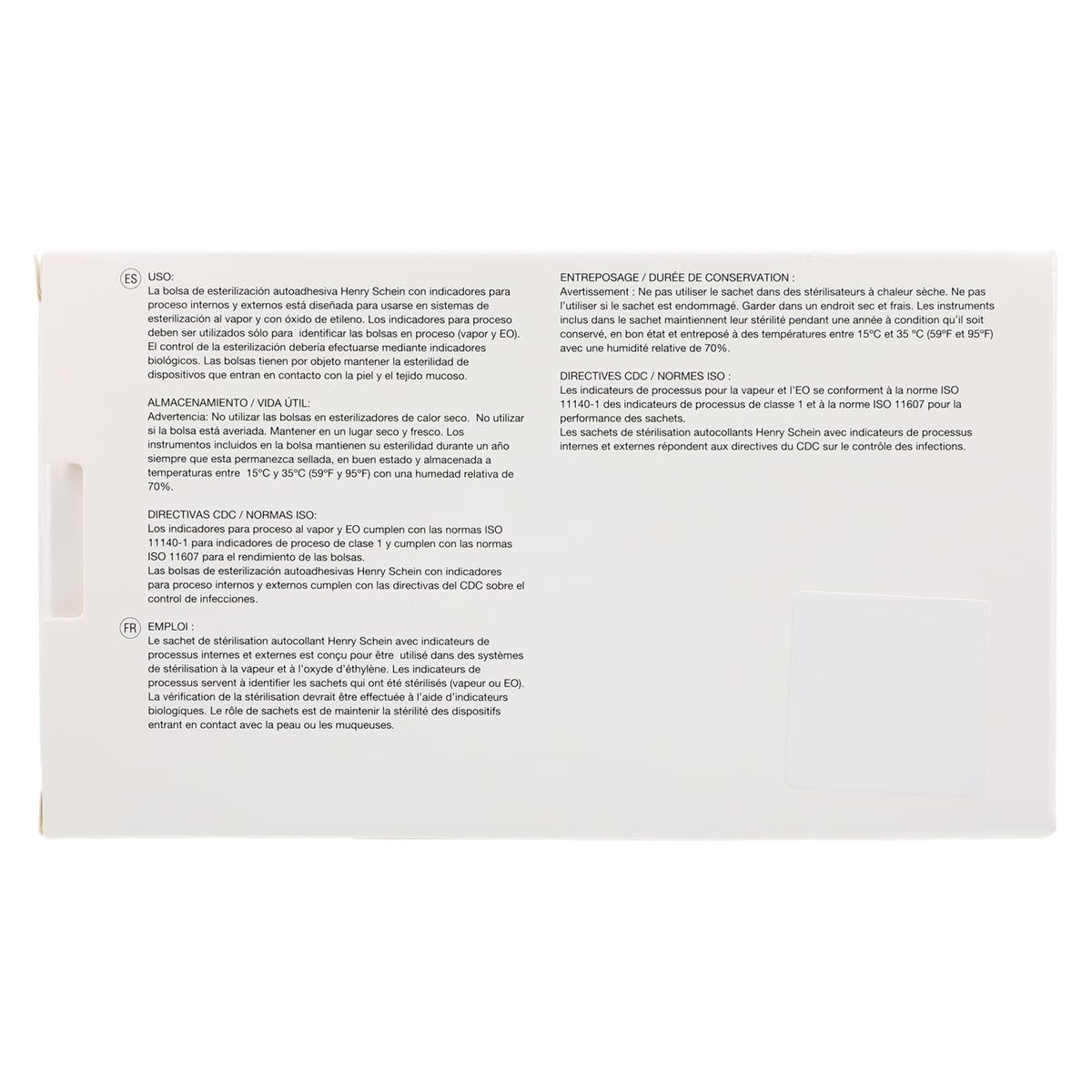 Henry Schein Self-Sealing Sterilization Pouches, Latex-Free, Built in Color Change Guide 3.5 in x 5.25