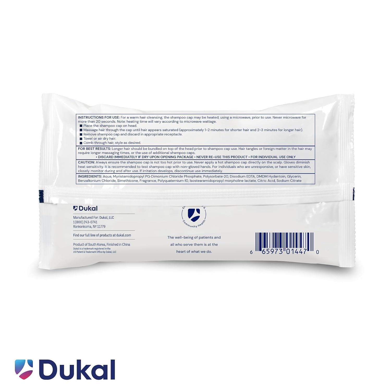 Dukal Rinse-Free Shampoo All-in-One Hair Cleansing System – No-Water Hair Cleanser & Conditioner – Soothing, Sanitary, pH Balanced