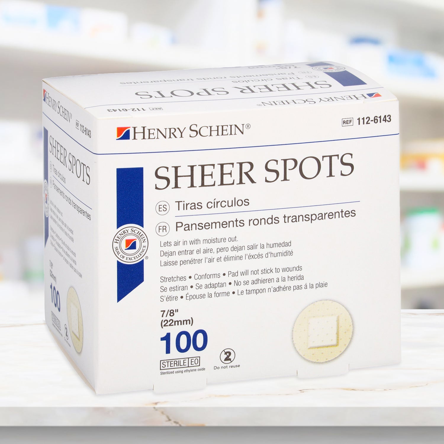 Adhesive Sheer Spot Bandage 7/8" | Durable, Breathable, & Flexible Bandages Designed for Minor Wounds, Providing Comfort and Secure Adhesion for Effective Healing