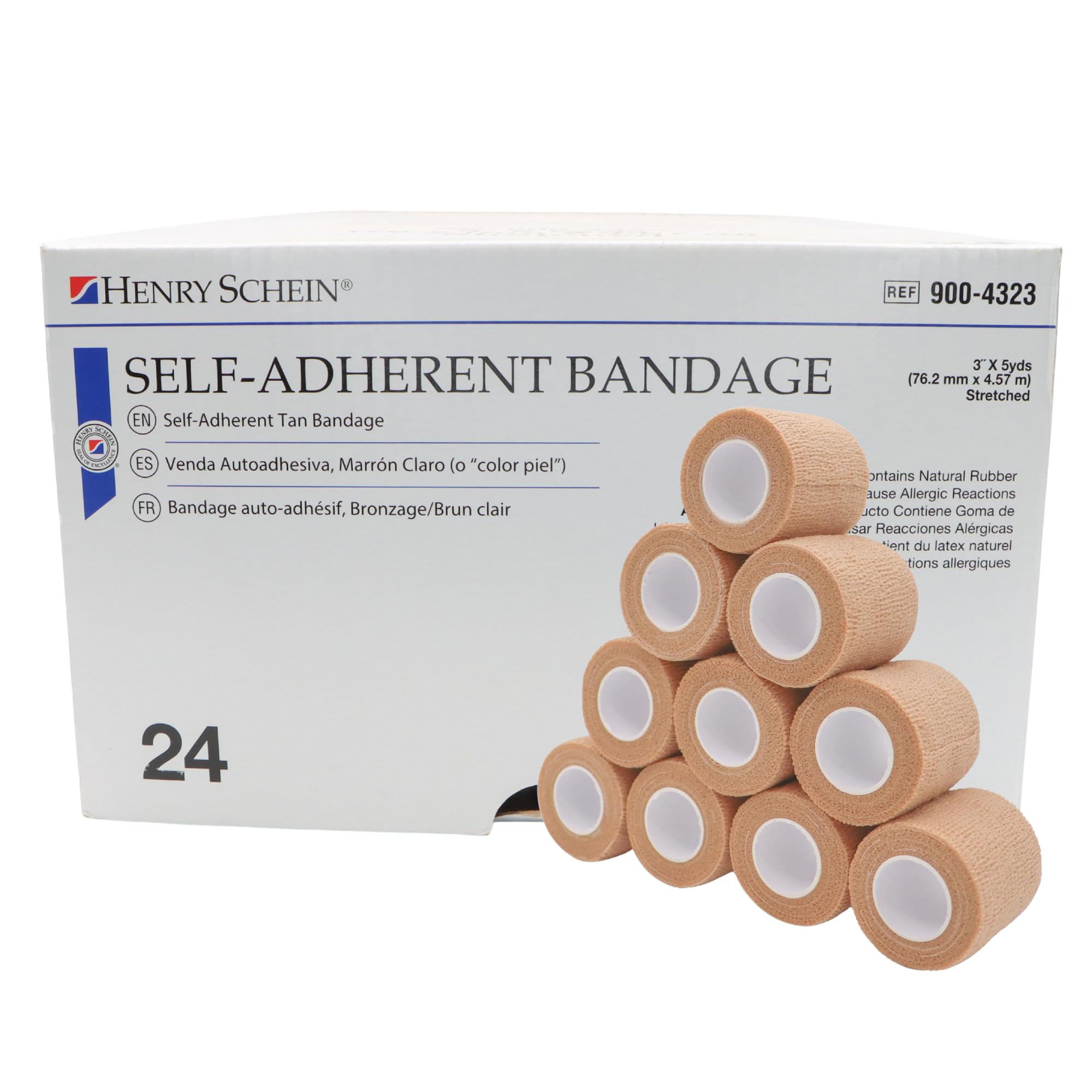 Henry Schein Premium Self-Adherent Elastic Bandage Wrap – Flexible, Latex-Free, Non-Sterile Medical Wrap for Compression & Wound Support