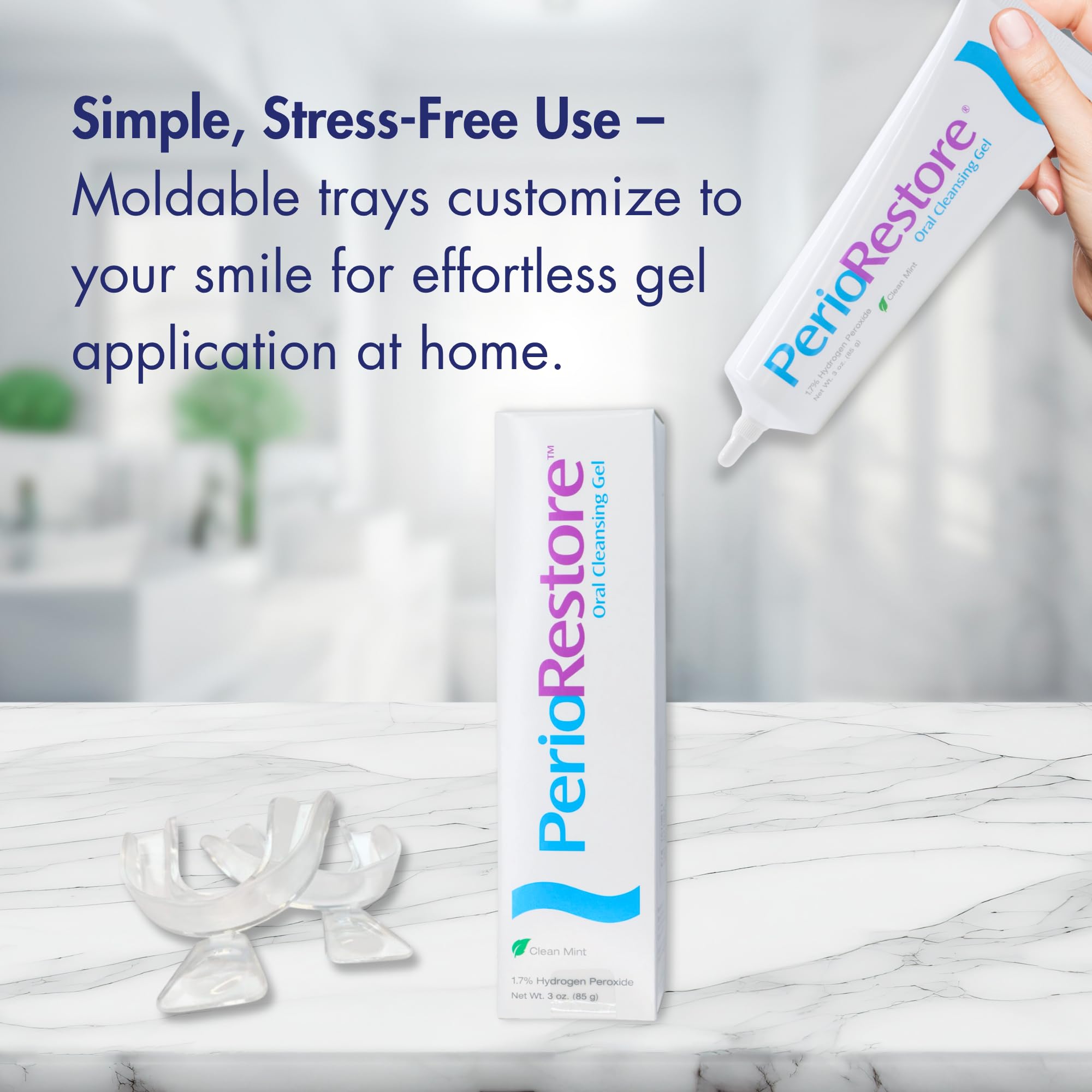 Perio Restore® Gel 3 Ounce Tube. 1.7% Hydrogen Peroxide Oral Cleansing Treatment Gel. Mint Flavor