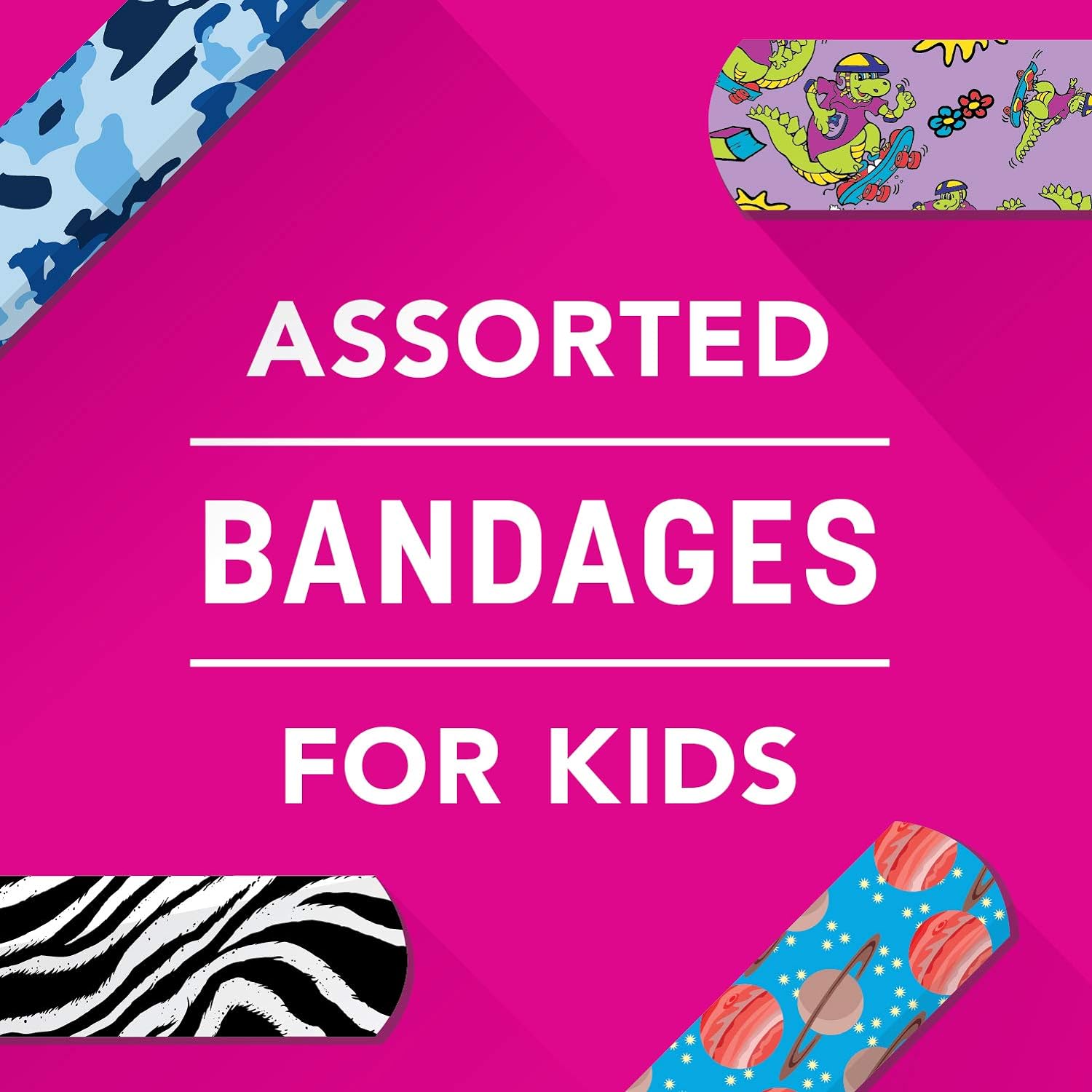 Ouch Essentials Kiddo Care - Kids Adhesive Bandages, Assorted Styles, 200 Count