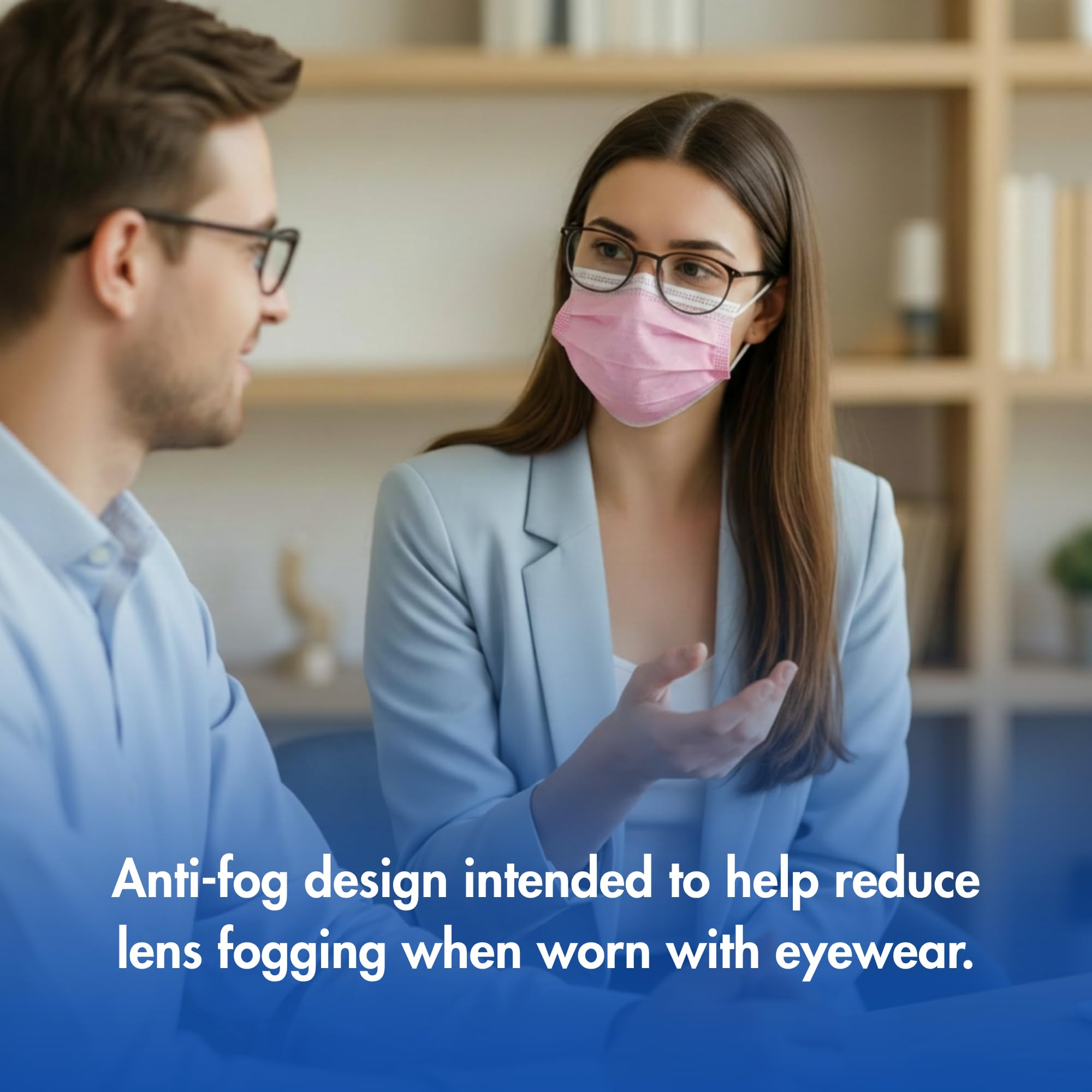 Criterion ASTM Level 3 Disposable Face Mask – Anti-Fog, Mask, 3-Ply, Fluid Resistant, Latex-Free, Flat Earloops, Adult, 50/Box