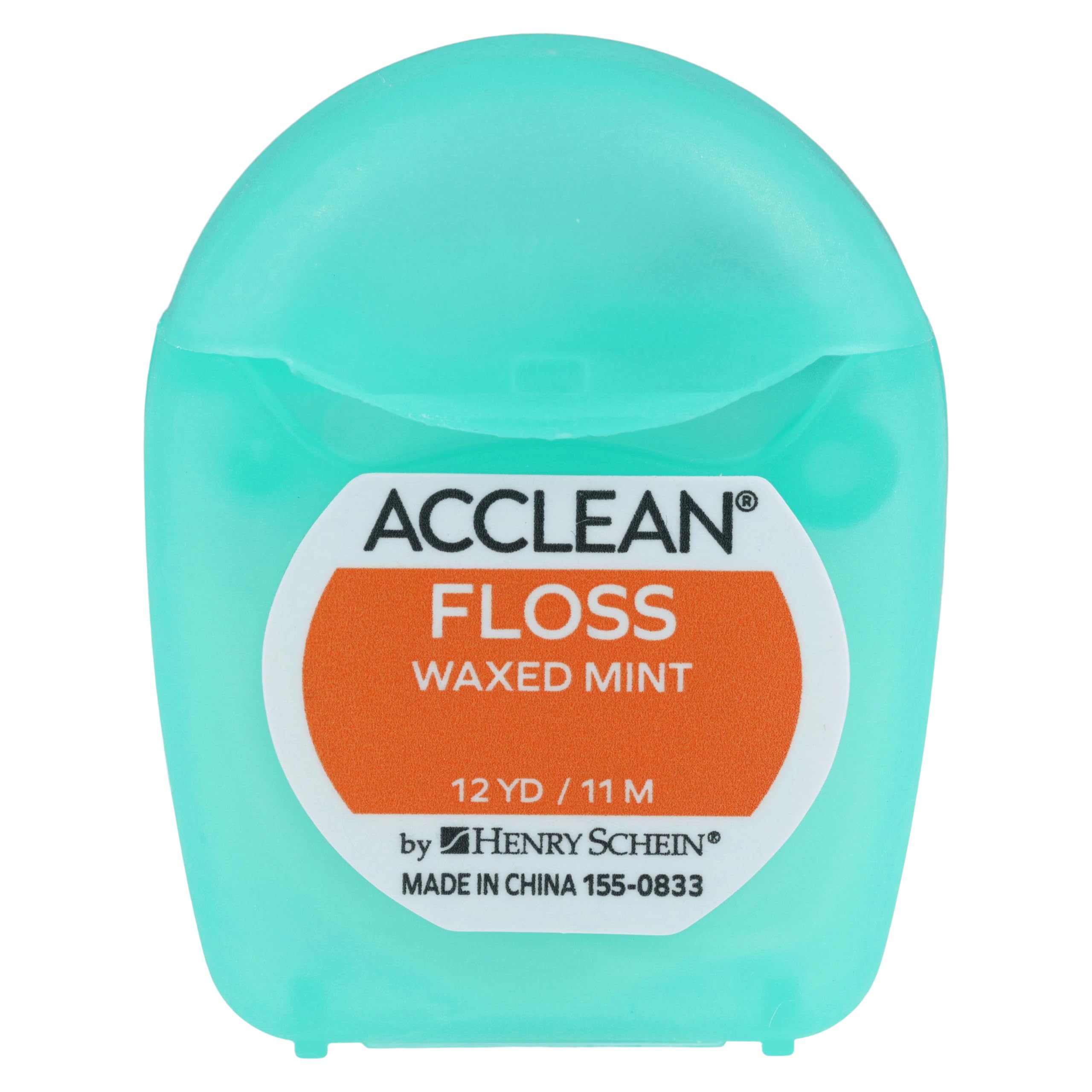 Acclean Dental Floss, Nylon, Waxed, 12 Yards, Mint Flavor, Patient Size
