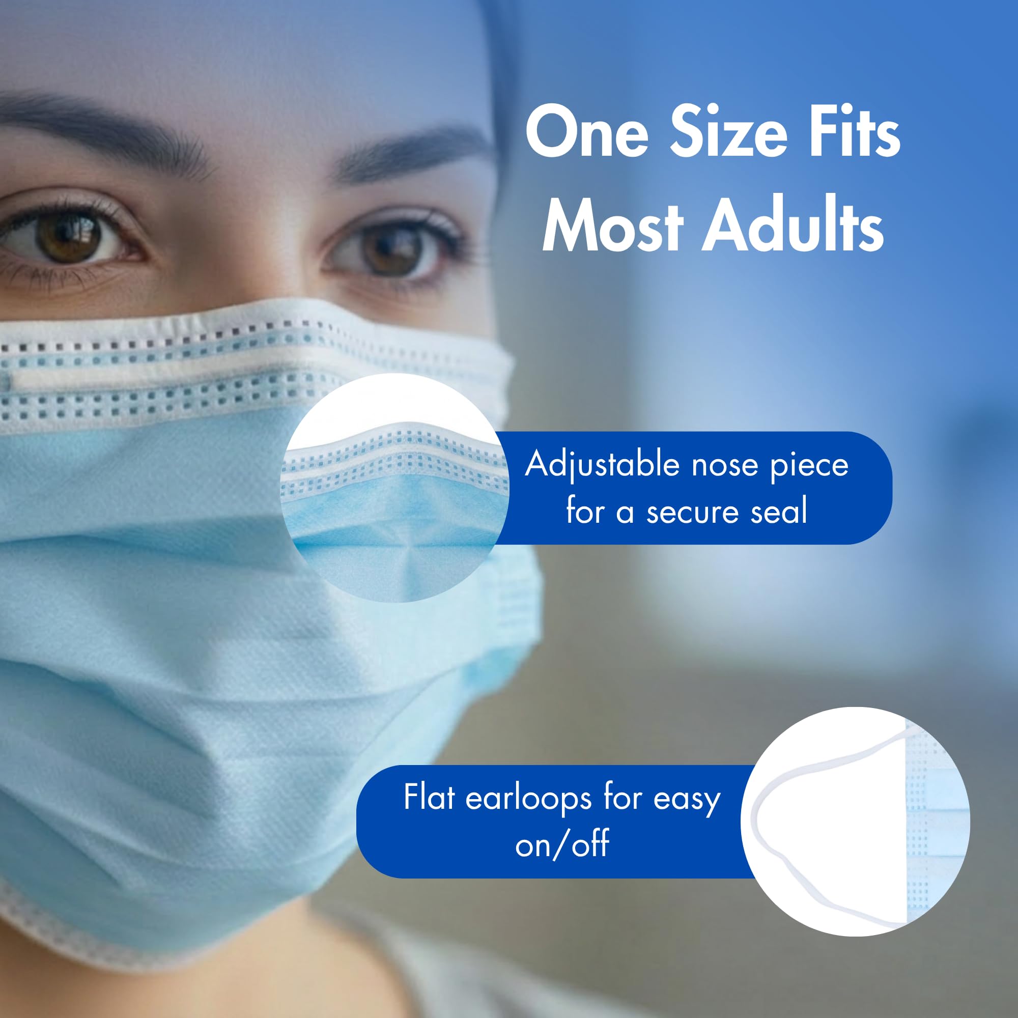 Criterion ASTM Level 3 Disposable Face Mask – Anti-Fog, Mask, 3-Ply, Fluid Resistant, Latex-Free, Flat Earloops, Adult, 50/Box