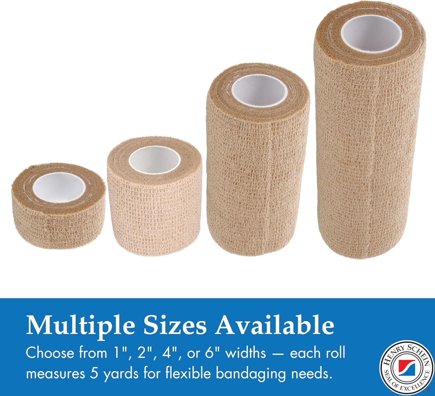 Henry Schein Premium Self-Adherent Elastic Bandage Wrap – Flexible, Latex-Free, Non-Sterile Medical Wrap for Compression & Wound Support