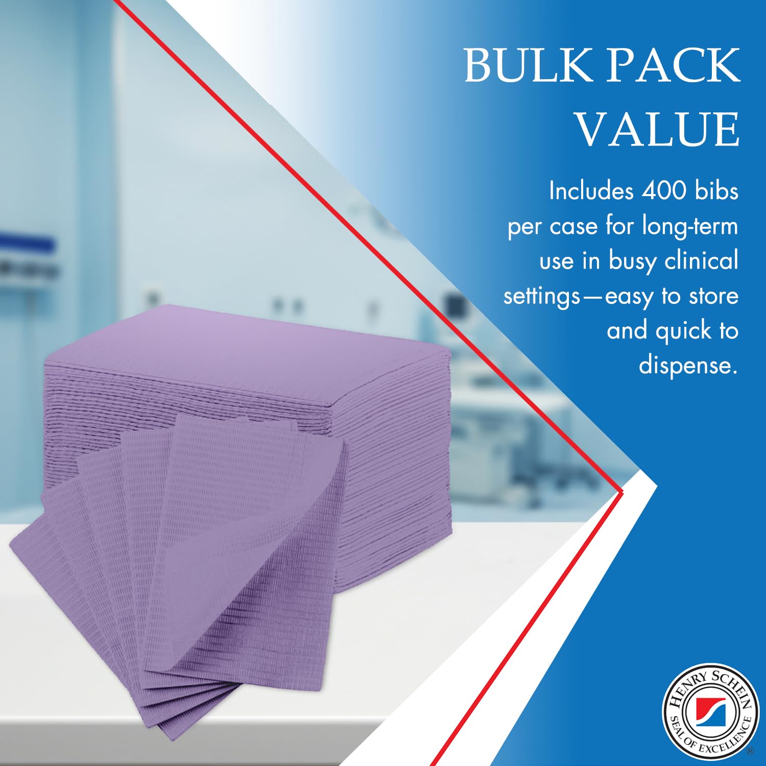 Patient Bibs – 18" x 22", – Tissue with Poly Backing, Disposable – Waterproof, Durable Protection for Dental, Medical, or Salon Use – 400 per Case