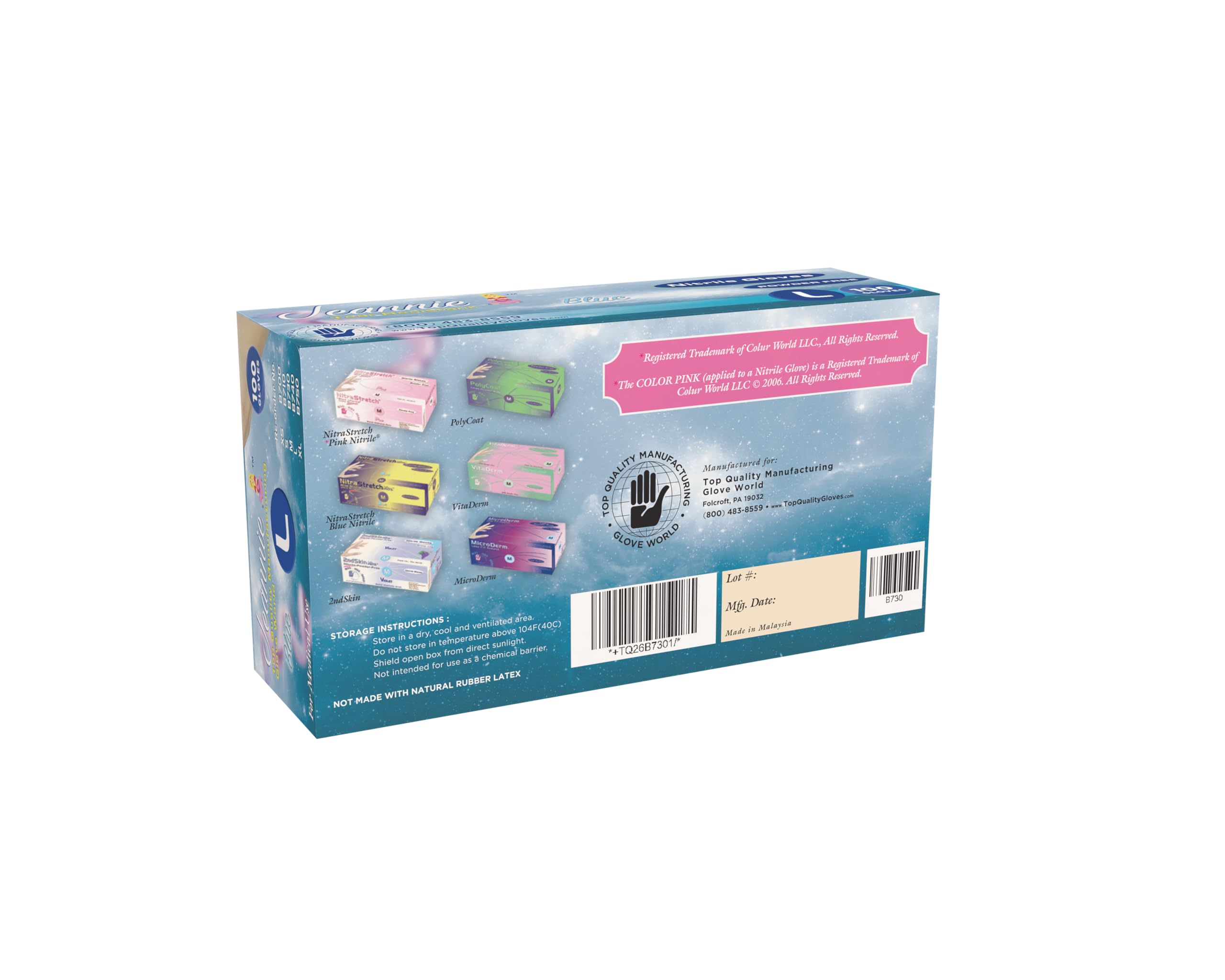 Jeannie Glove World Nitrile Disposable Gloves – Blue – Super Stretch, Tear-Resistant, Latex and Powder Free – Ideal for Food Prep, Arts & Crafts, Gardening, Light Tasks