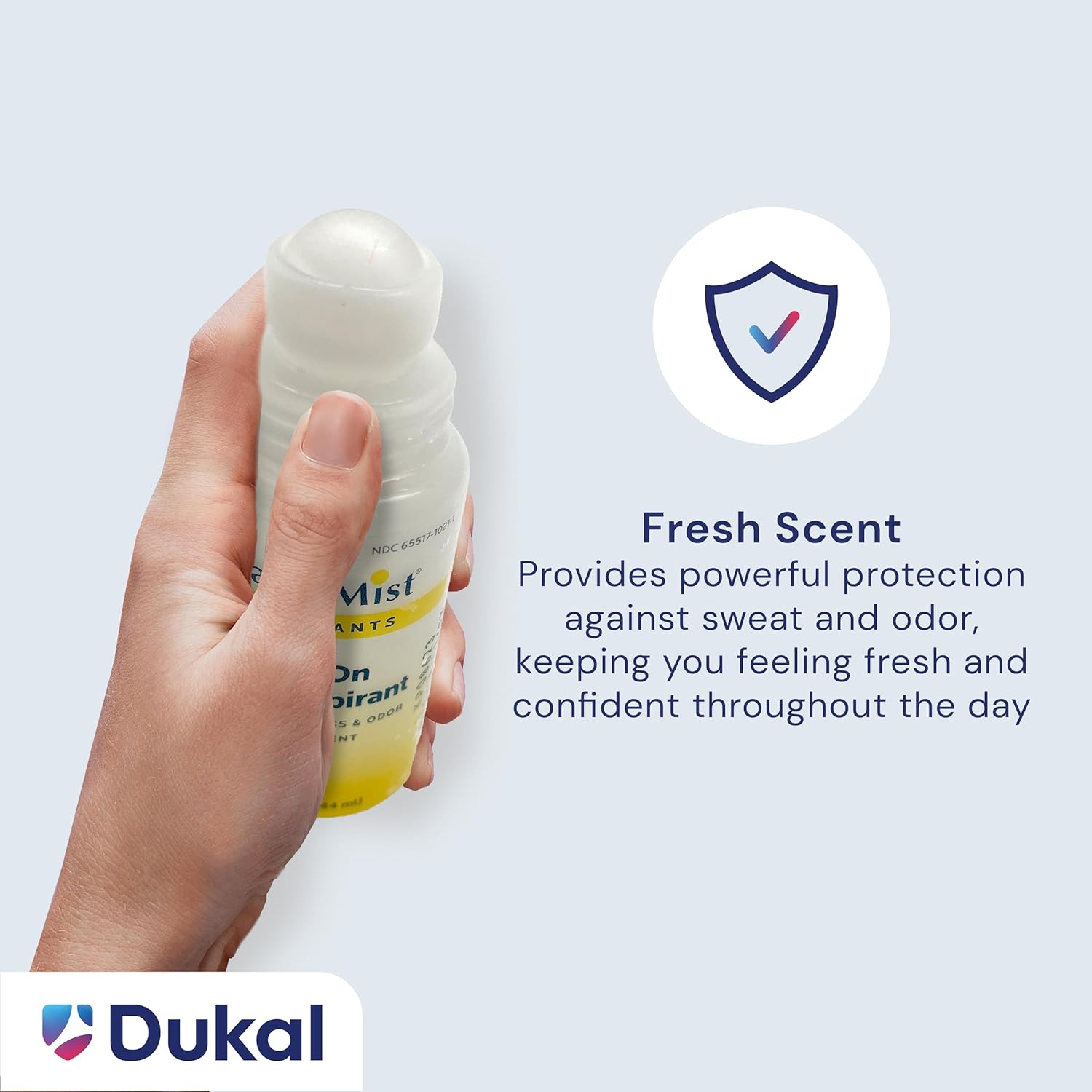 DawnMist Antiperspirant Deodorant Roll-On, 1.5 oz Clear Bottle – Fresh Scent, Long-Lasting Protection (Pack of 96)