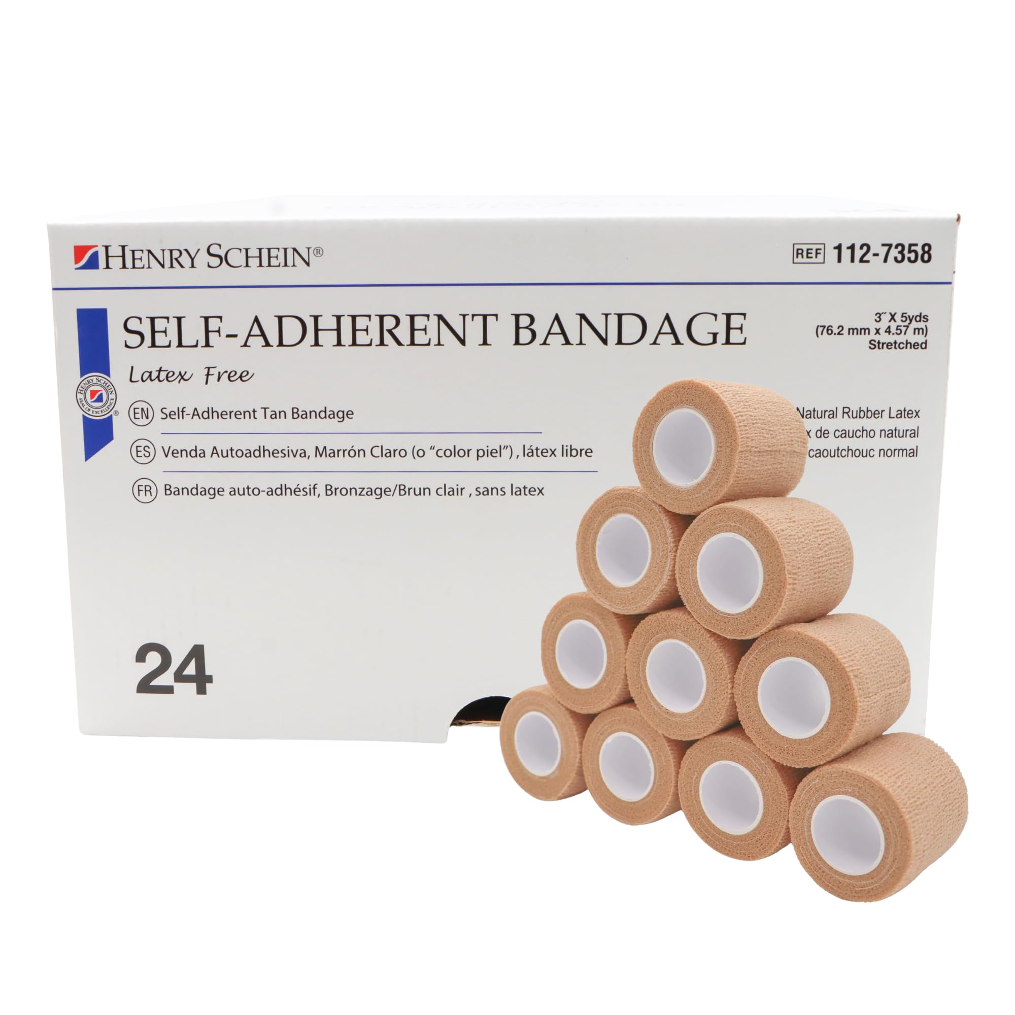 Henry Schein Premium Self-Adherent Elastic Bandage Wrap – Flexible, Latex-Free, Non-Sterile Medical Wrap for Compression & Wound Support