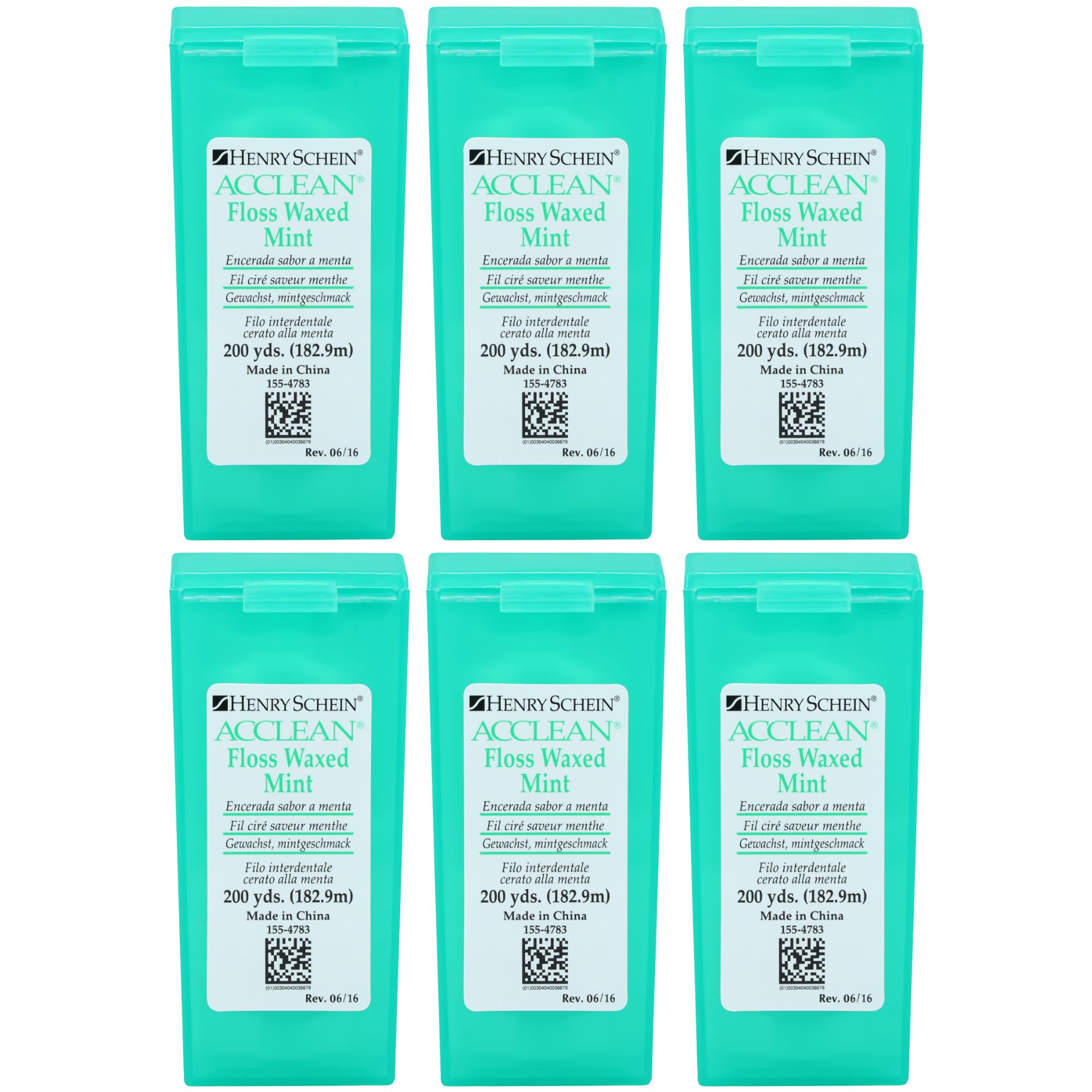 Acclean Dental Floss, Shred Resistant Nylon, Waxed, 200 Yards of Dental Floss, Unflavored, Office Size