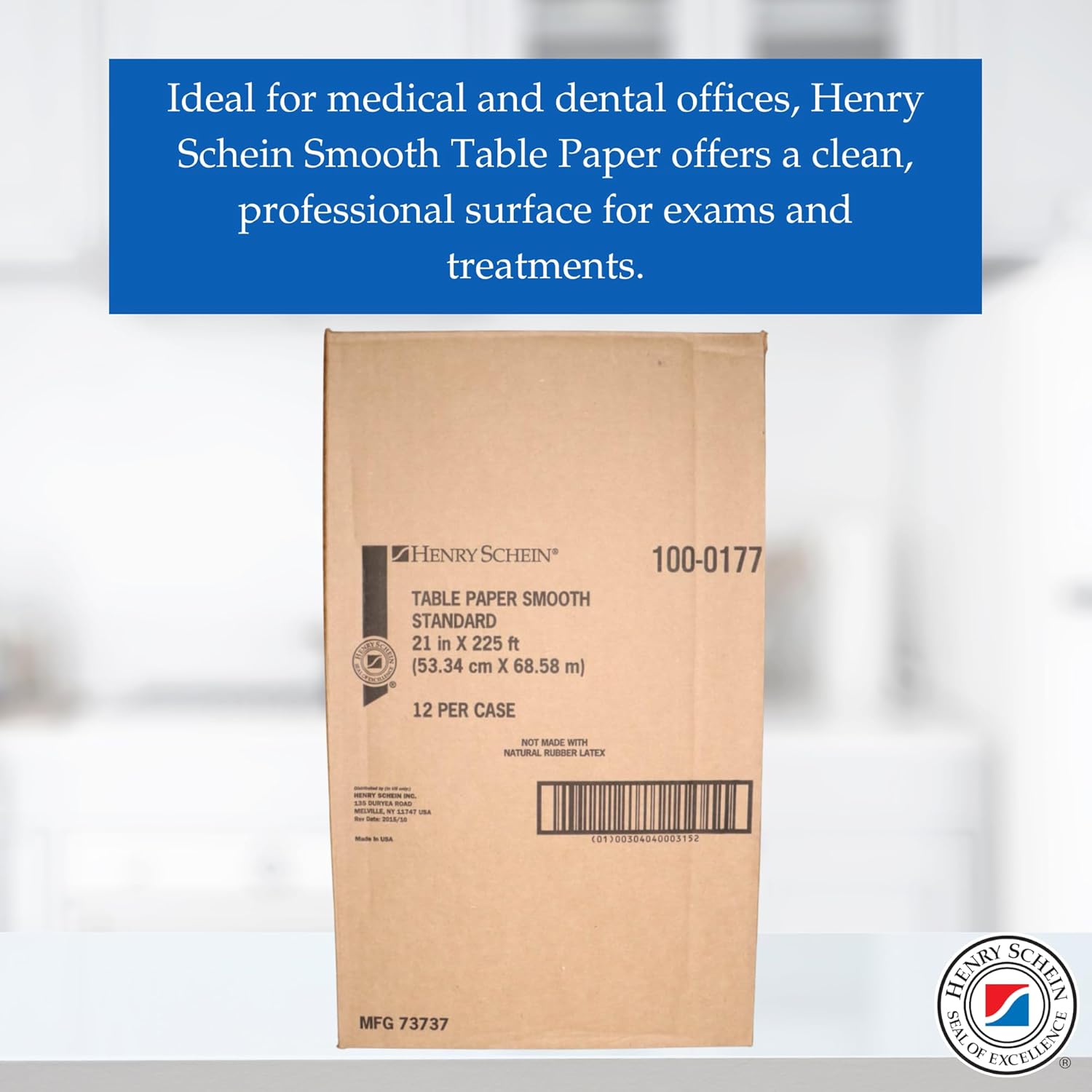 Henry Schein Medical Exam Table Paper Rolls – 21 in x 225 ft White Smooth Standard Disposable Bed Cover, Latex-Free for Medical, Dental, Spa, Diaper Changing, Patternmaking, and Crafts